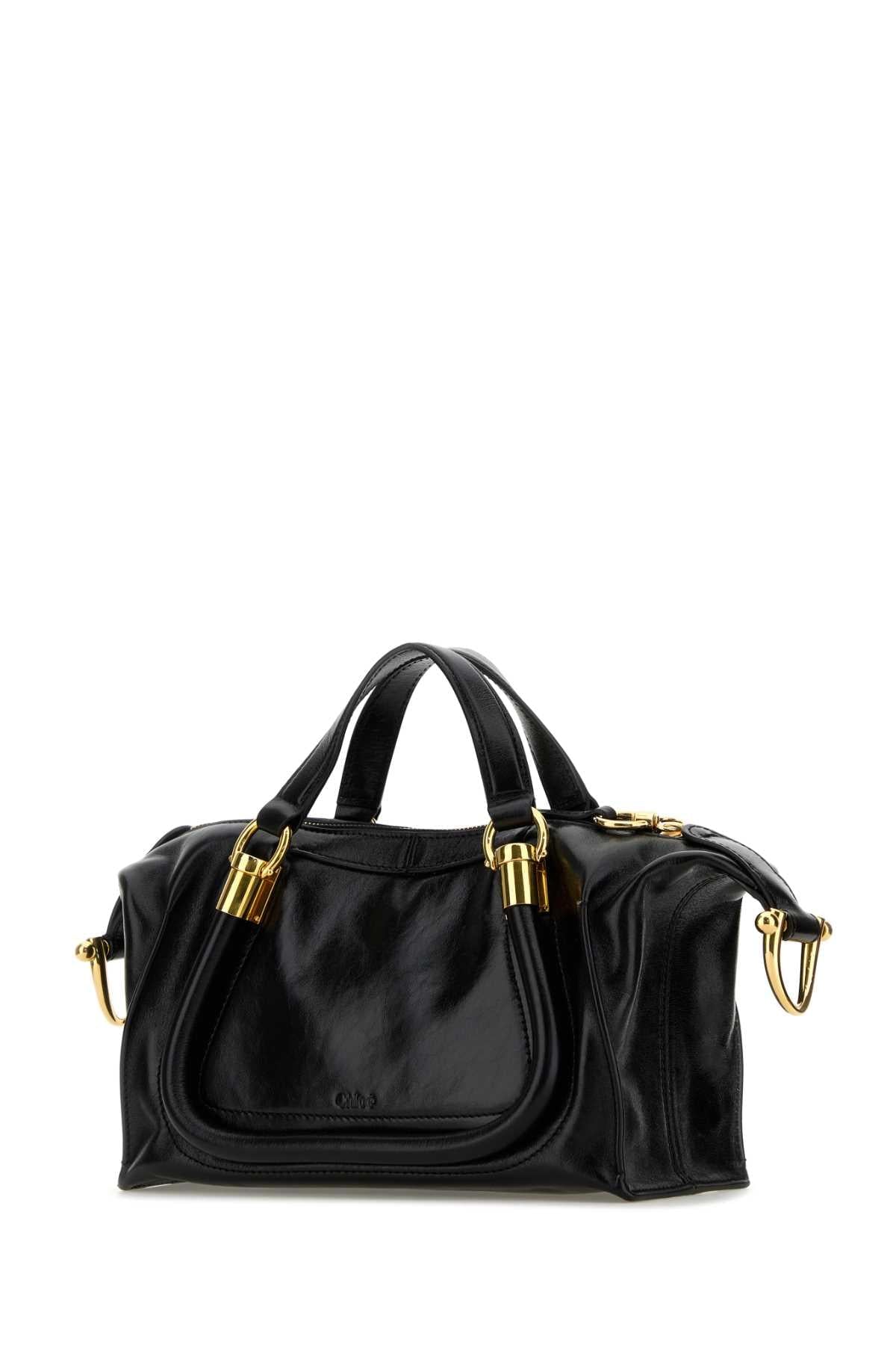 Chloe Women Black Leather Paraty 24 Handbag