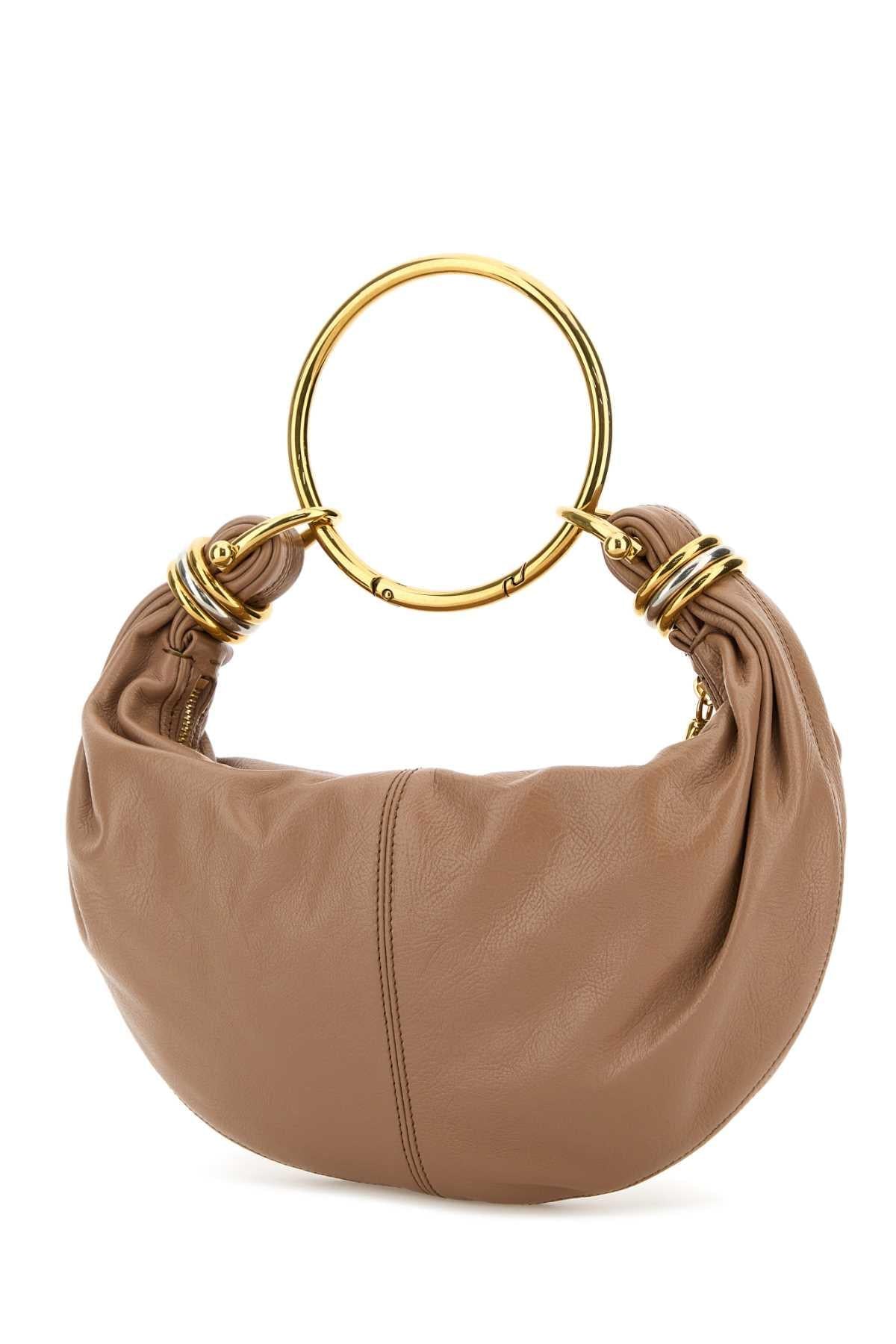 Chloe Women Antiqued Pink Leather Bracelet Handbag CHLOE