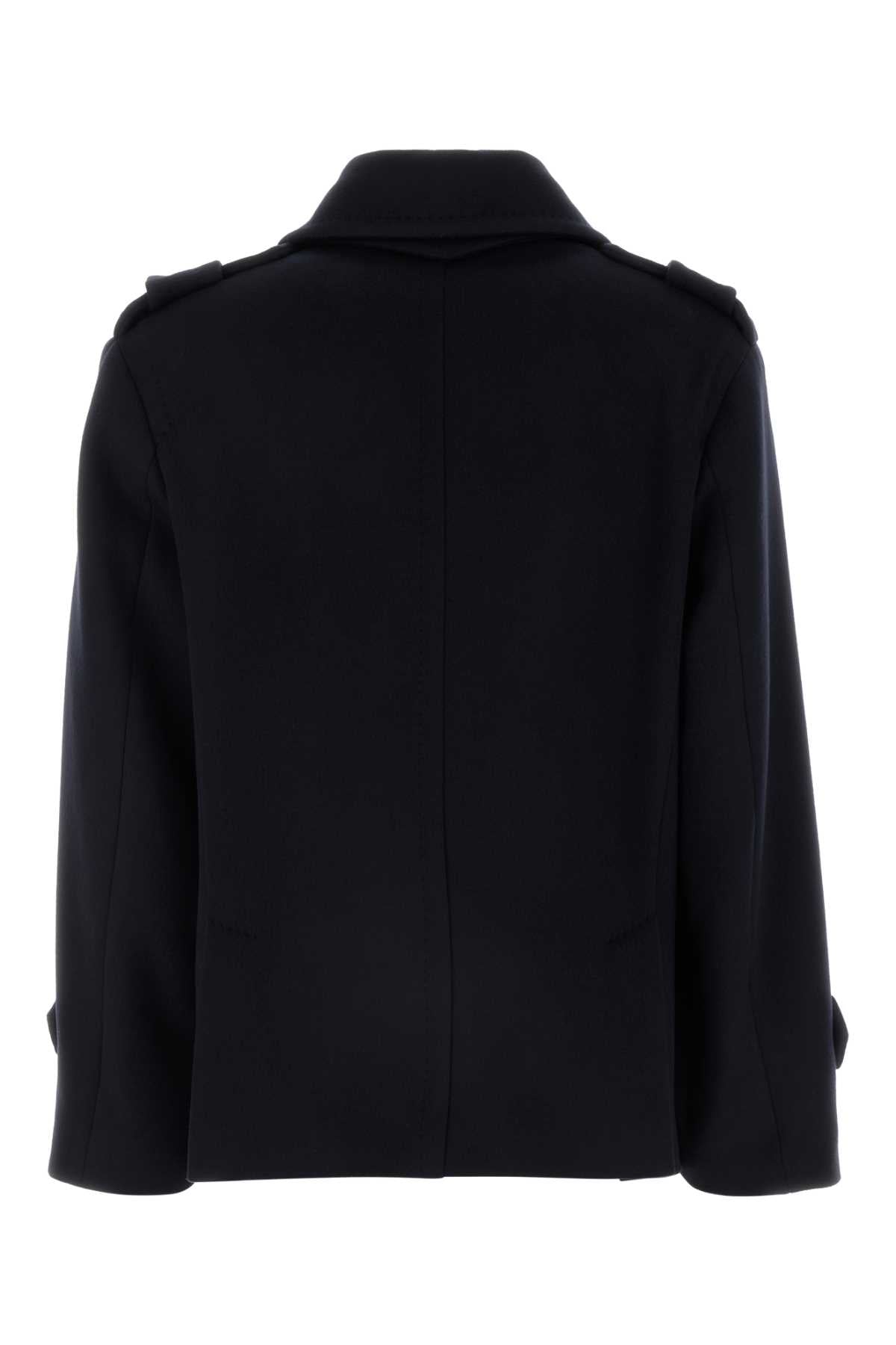Max Mara Women Dark Blue Wool Blend Laveno Coat MAX MARA