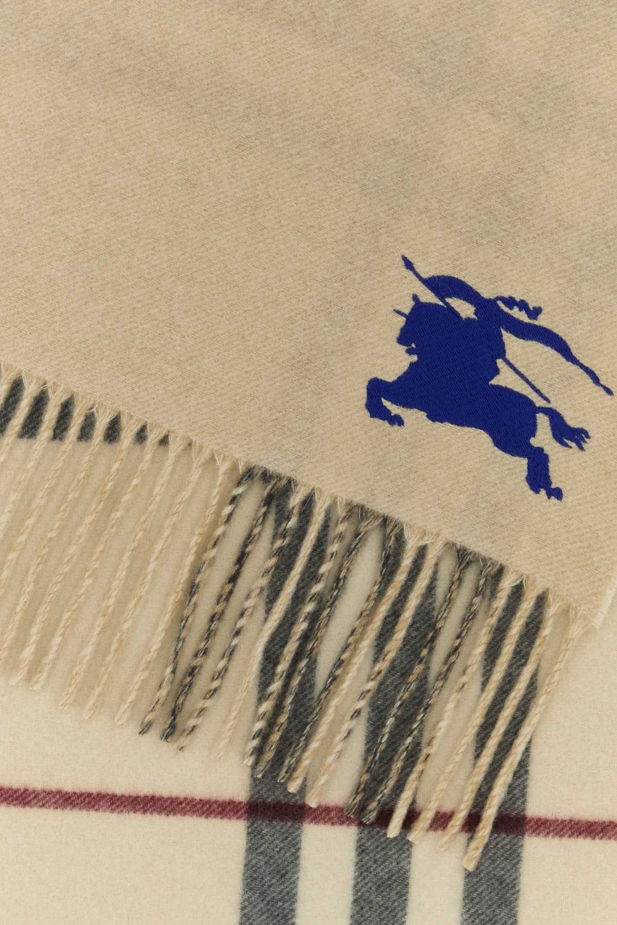 Burberry Unisex Sand Cashmere Reversible Scarf BURBERRY