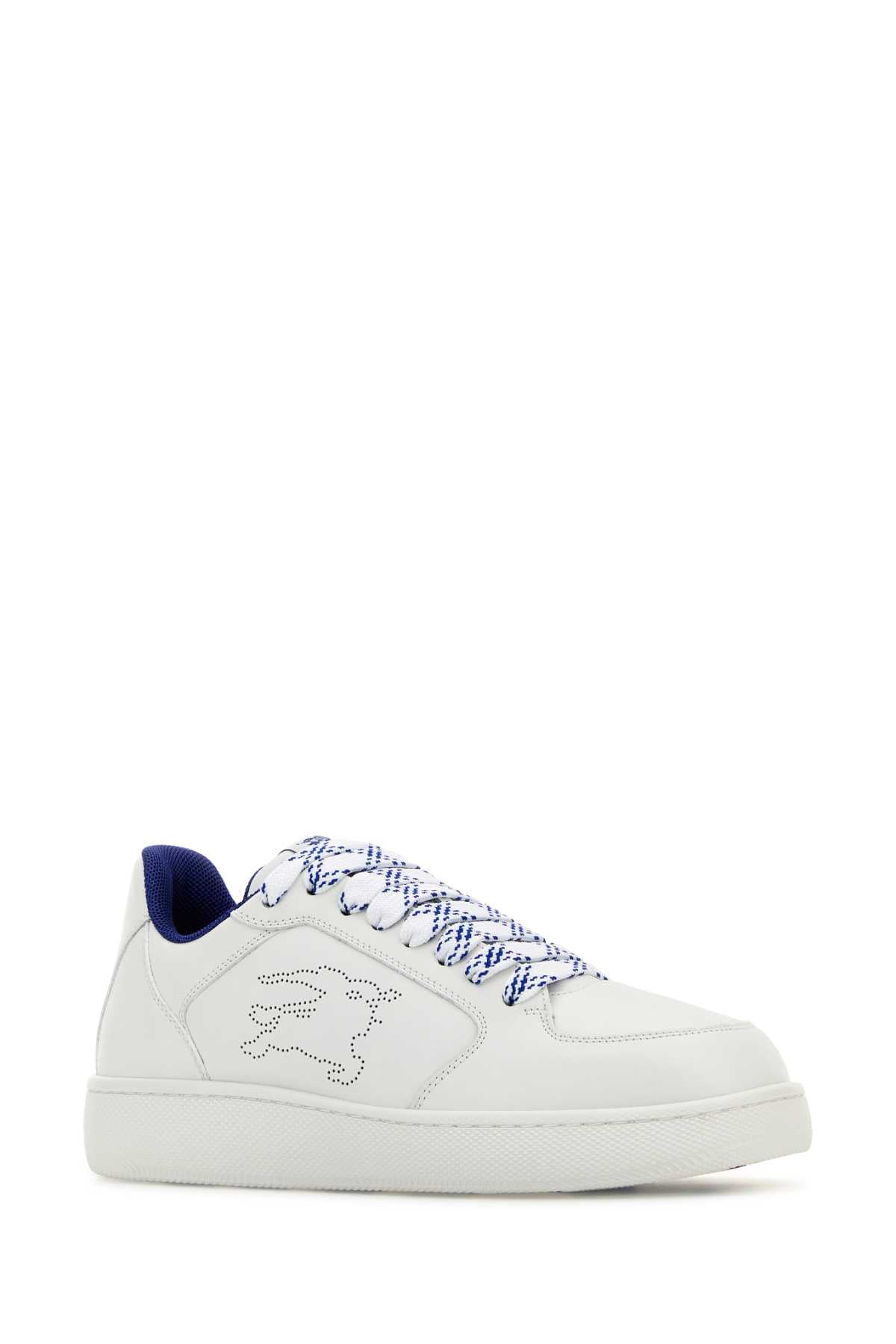 Burberry Women White Leather Stock Sneakers BURBERRY