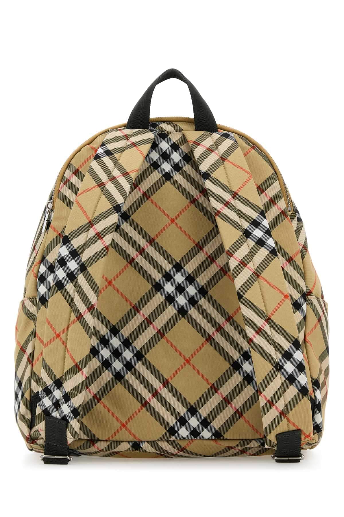Burberry Men Embroidered Fabric Check Backpack BURBERRY