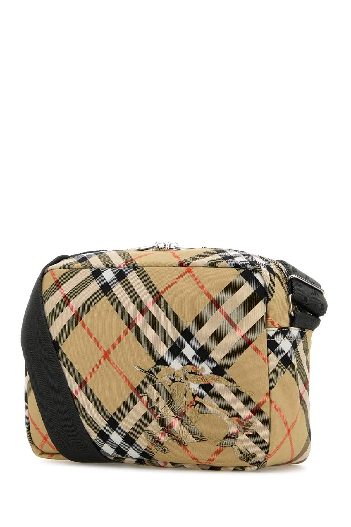 Burberry Men Embroidered Fabric Check Crossbody Bag BURBERRY