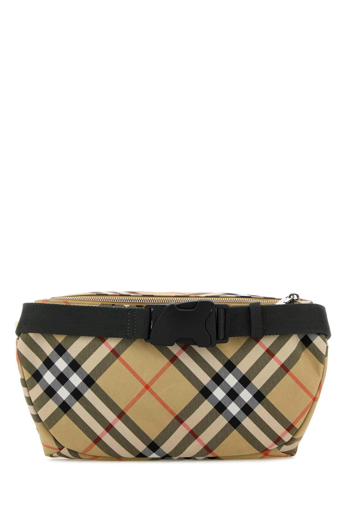 Burberry Men Embroidered Fabric Check Belt Bag BURBERRY