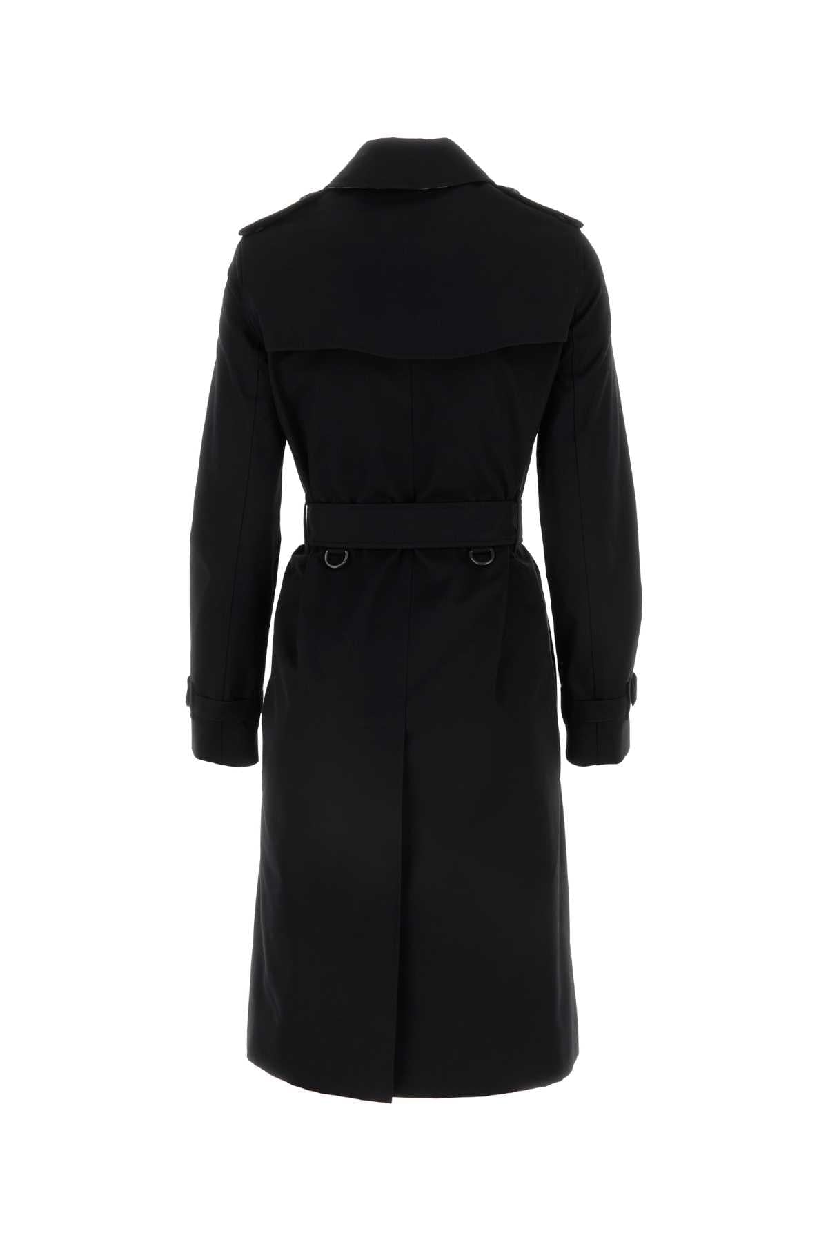 Burberry Women Black Gabardine Heritage Kensington Trench Coat BURBERRY