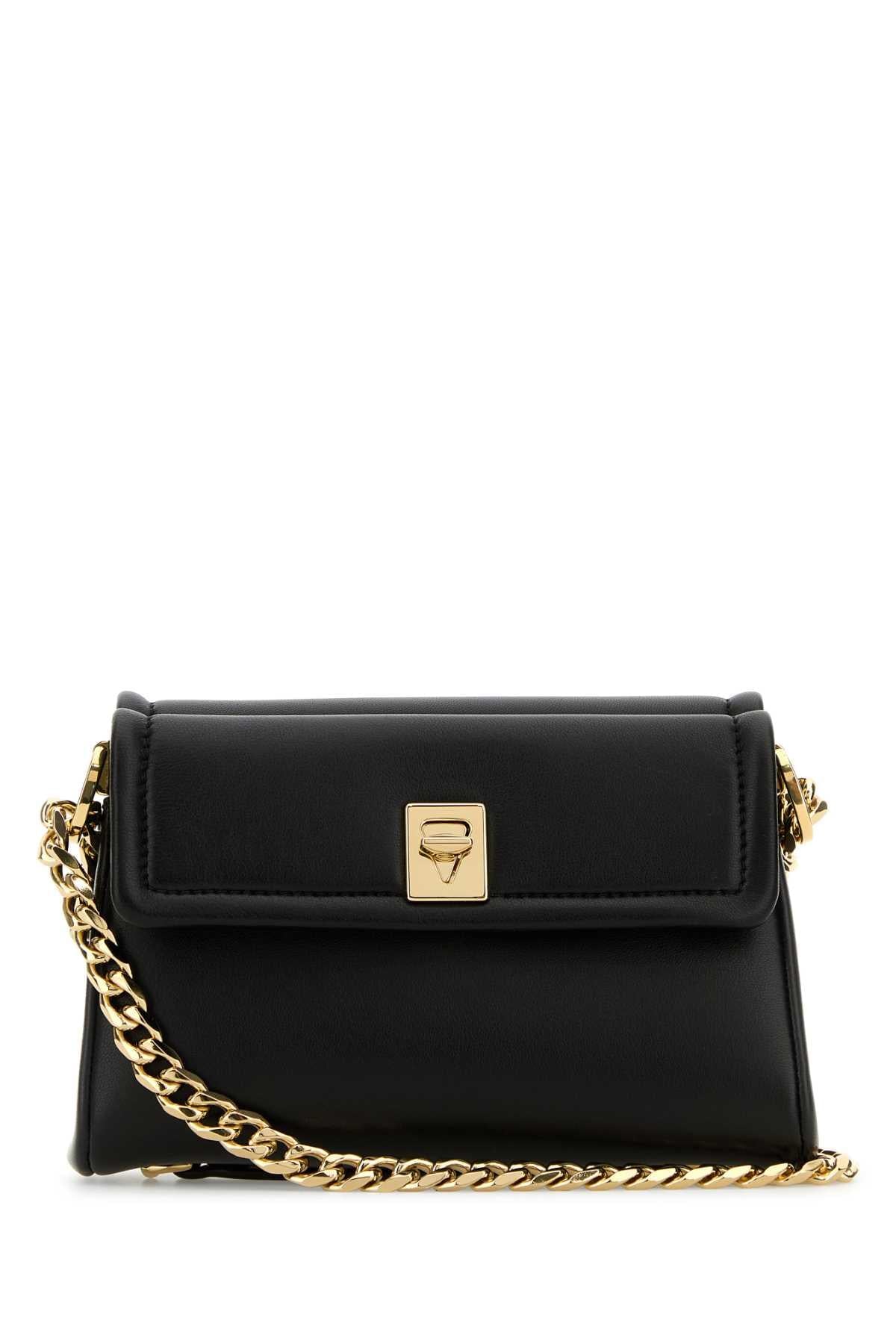 Valentino Garavani Women Black Leather Vlogo Shoulder Bag VALENTINO GARAVANI