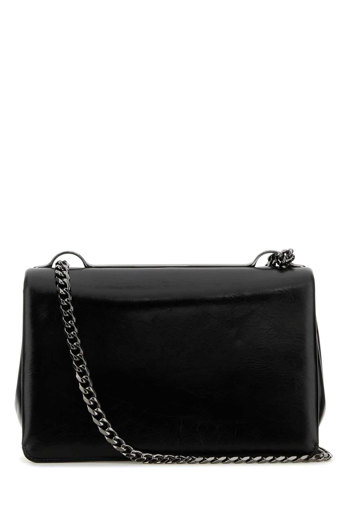 Valentino Garavani Women Black Leather Medium Vlogo Shoulder Bag VALENTINO GARAVANI