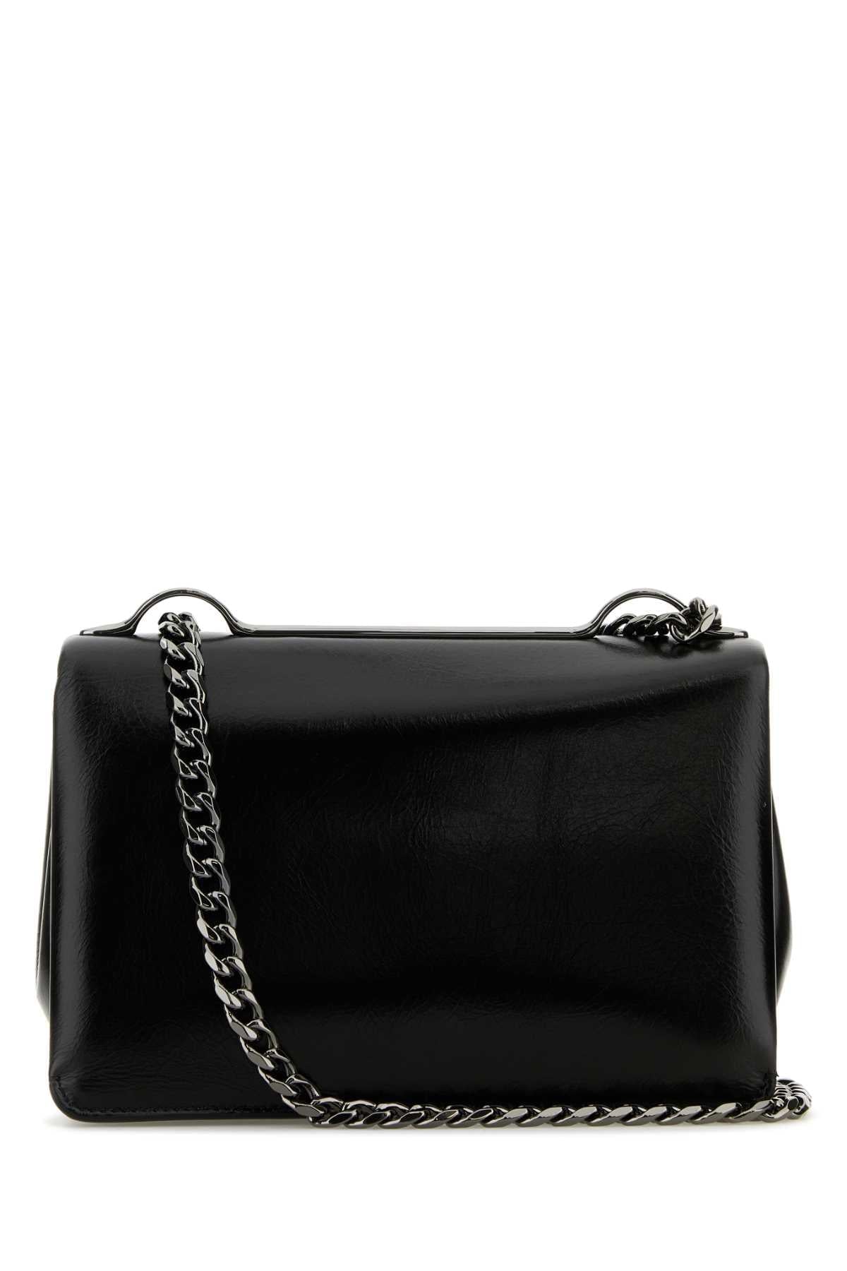Valentino Garavani Women Black Leather Small Vlogo Shoulder Bag VALENTINO GARAVANI