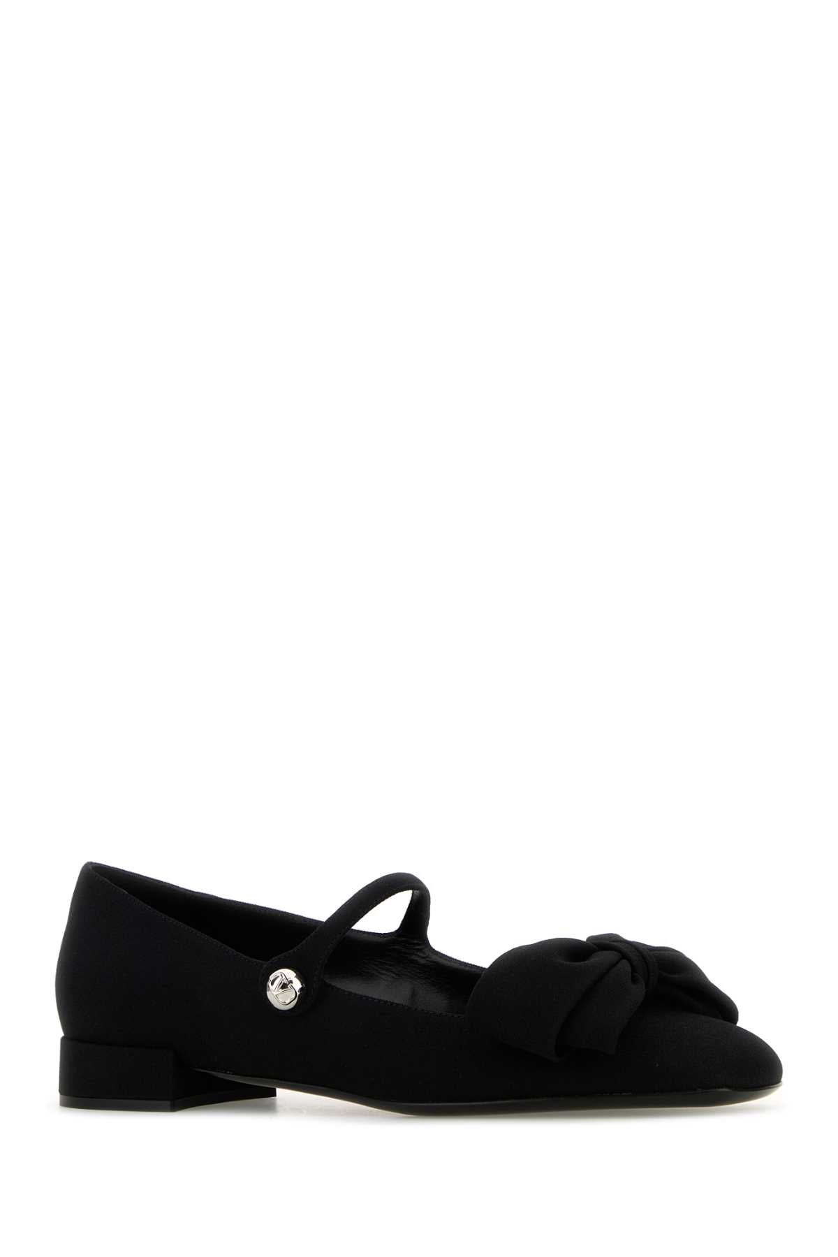 Valentino Garavani Women Black Crepe Bowjane Ballerinas VALENTINO GARAVANI