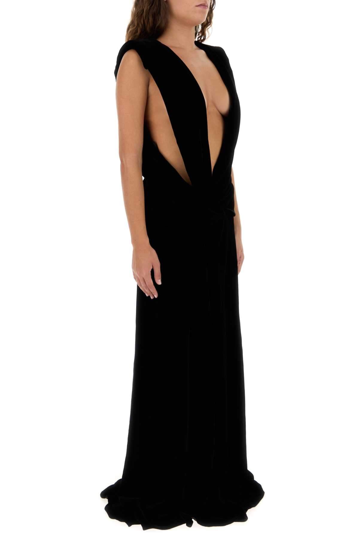 Valentino Garavani Women Black Velvet Long Dress VALENTINO GARAVANI