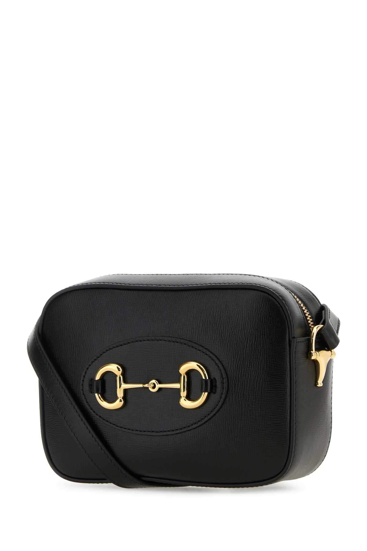 Gucci Women Black Leather Gucci Horsebit 1955 Crossbody Bag GUCCI