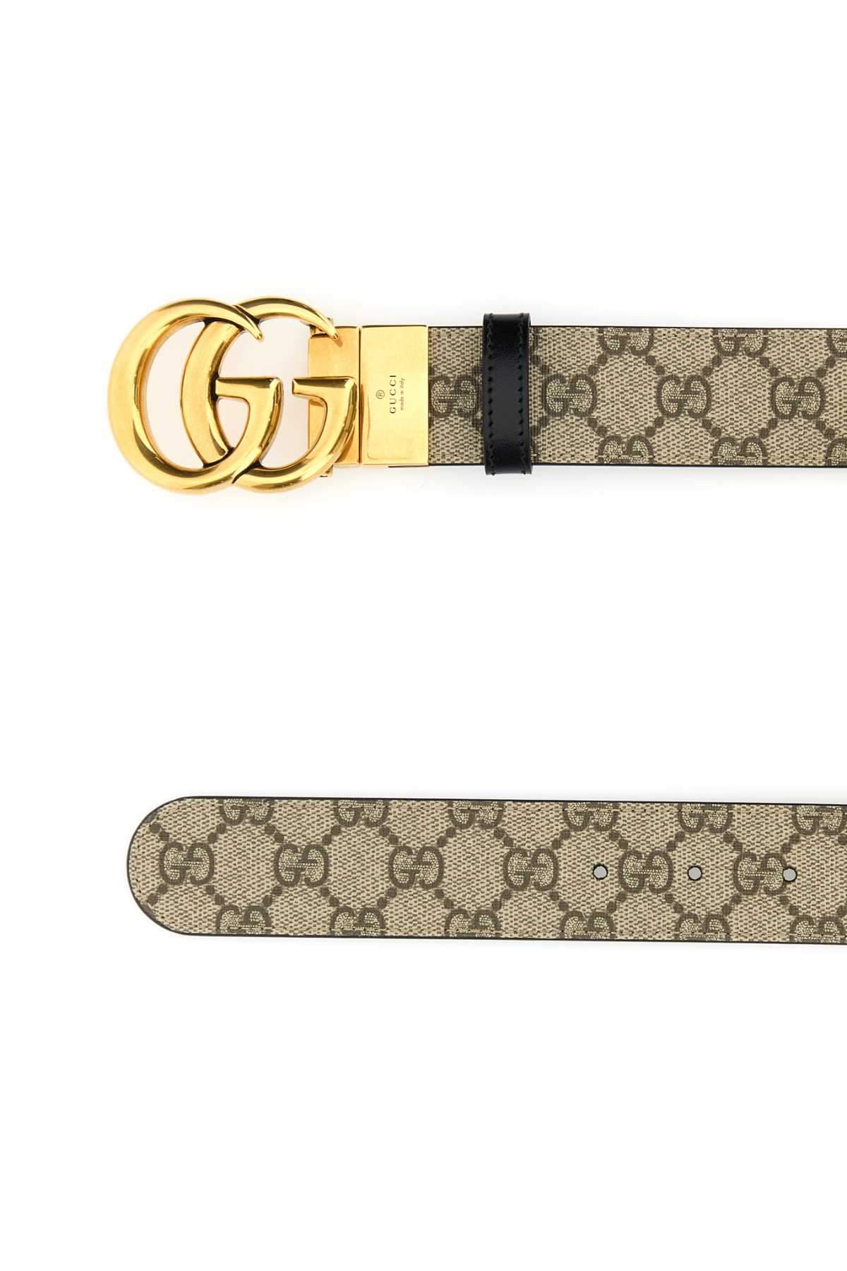 Gucci Women Gg Supreme Fabric Gg Marmont Reversible Belt GUCCI