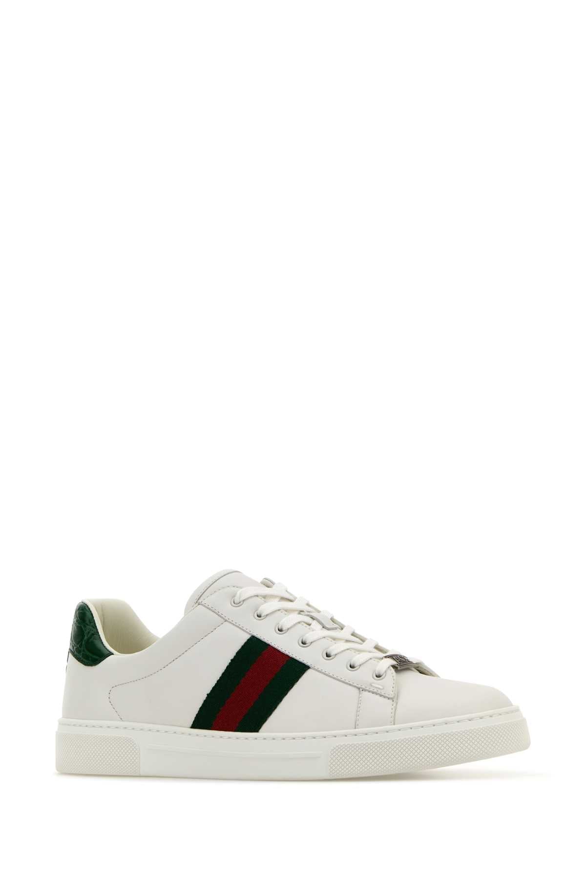 Gucci Women White Leather Ace Sneakers GUCCI