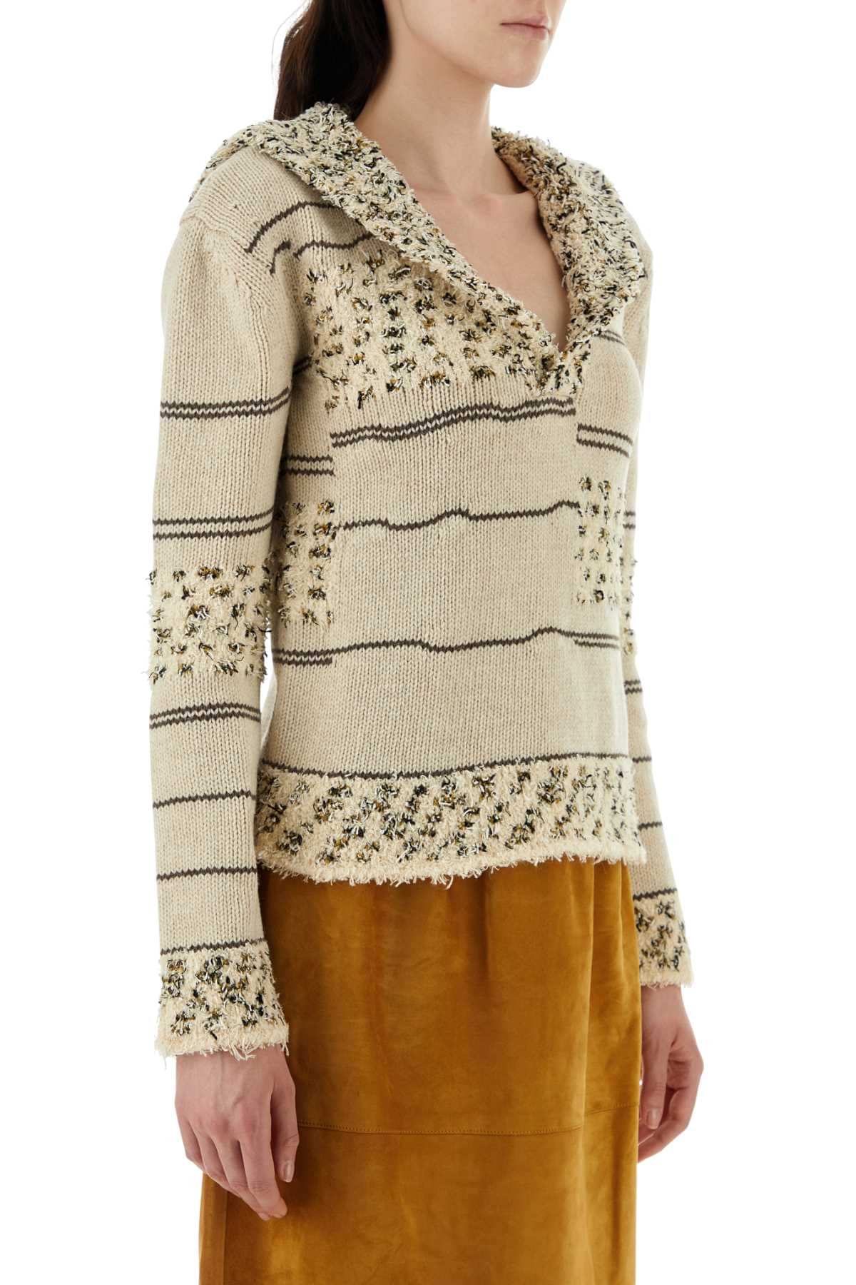 Bottega Veneta Women Embroidered Wool Blend Polo Shirt BOTTEGA VENETA