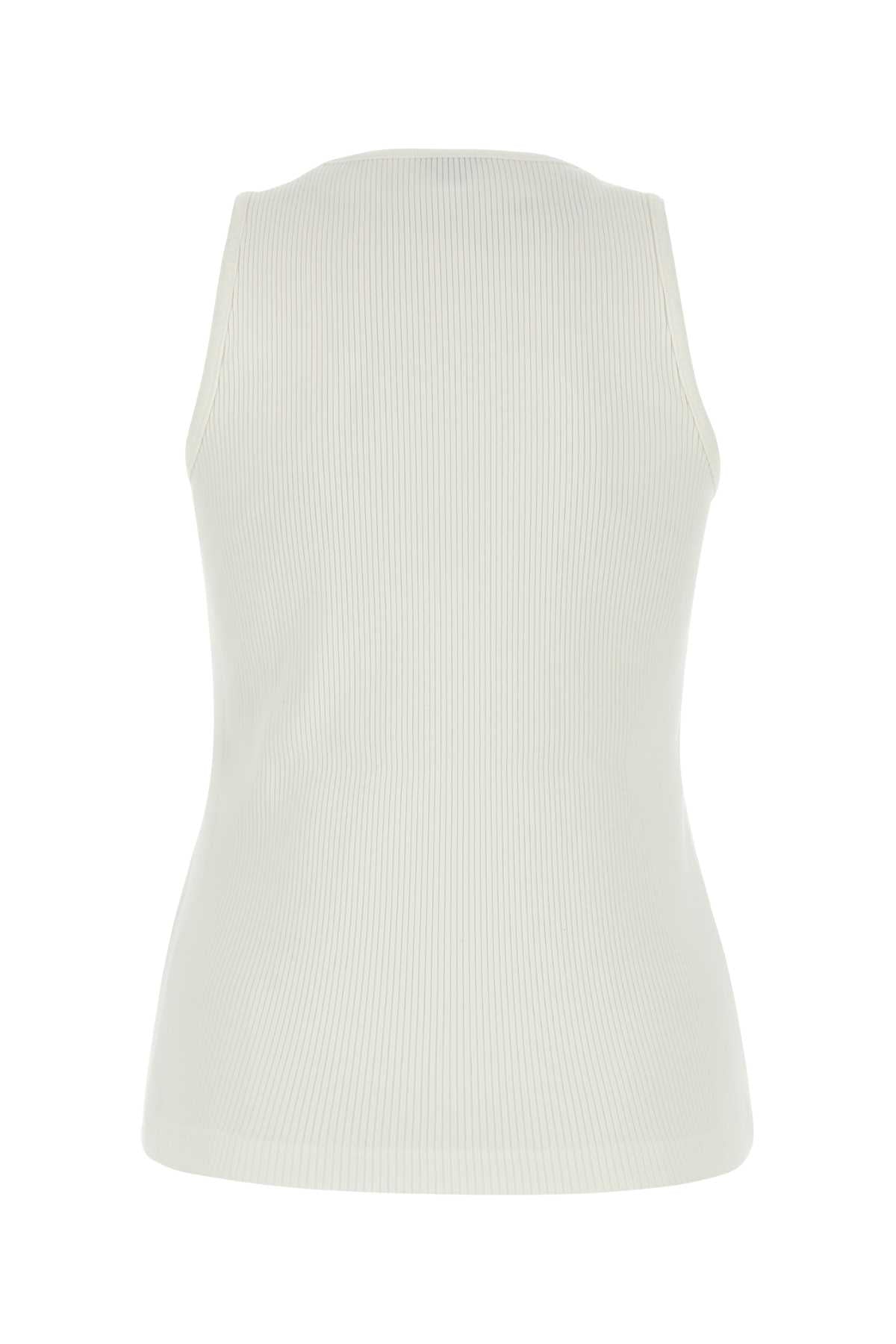 Bottega Veneta Women White Stretch Cotton Tank Top BOTTEGA VENETA