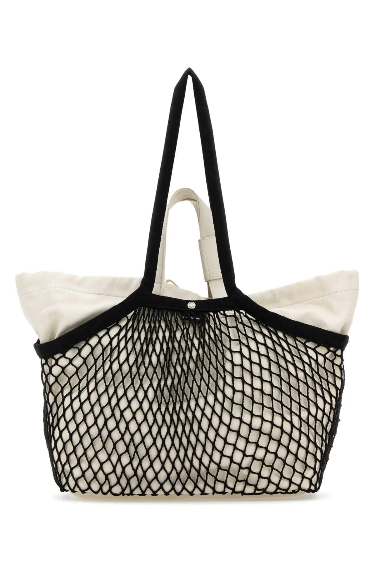 Balenciaga Women Two-Tone Canvas And Mesh Medium 24/7 Shopping Bag BALENCIAGA