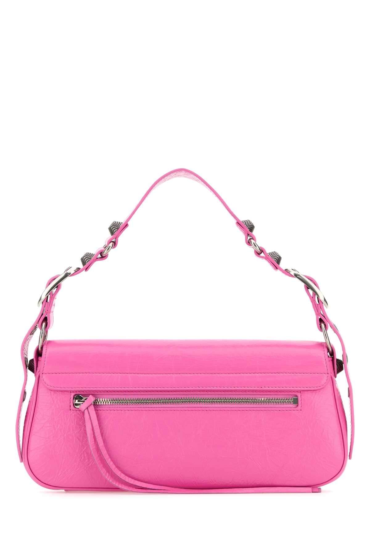 Balenciaga Women Fuchsia Leather Small Le Cagole Sling Shoulder Bag BALENCIAGA