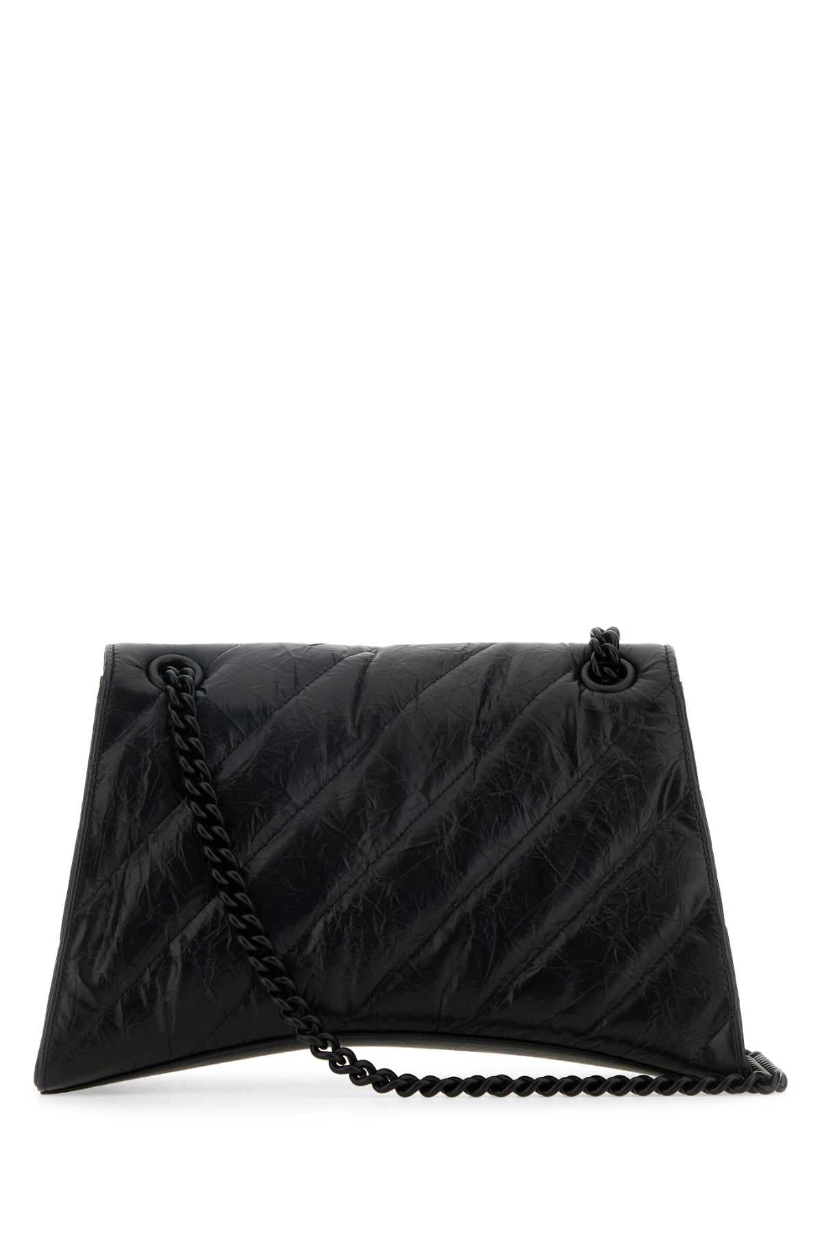 Balenciaga Women Black Leather Medium Crush Shoulder Bag BALENCIAGA