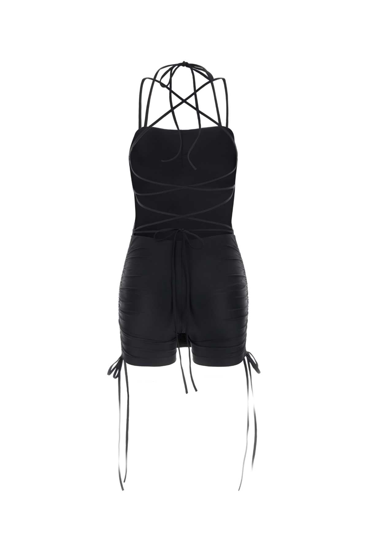 Balenciaga Women Black Stretch Nylon Mini Dress BALENCIAGA