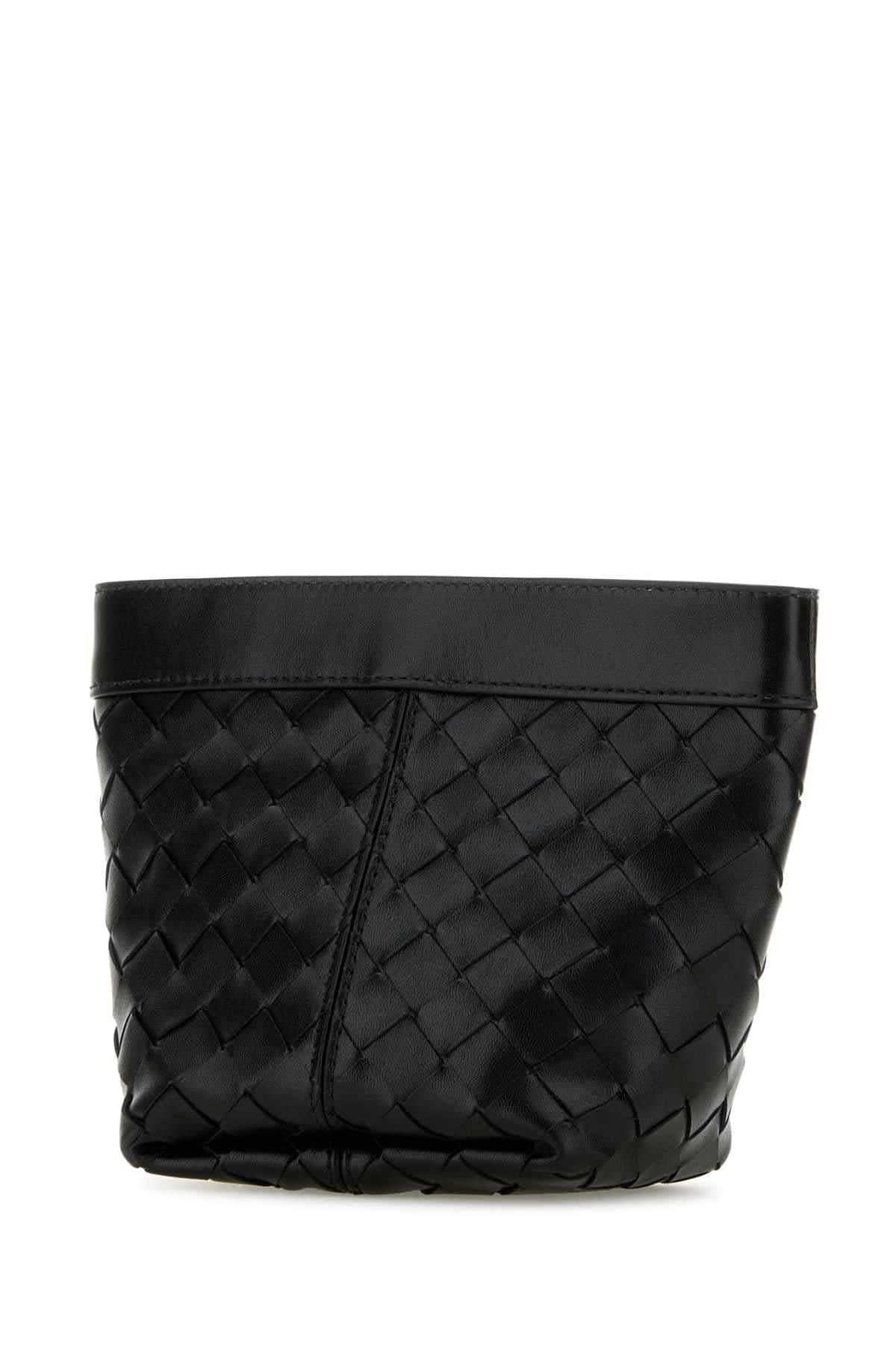 Bottega Veneta Women Black Leather Small Flip Flap Pouch BOTTEGA VENETA