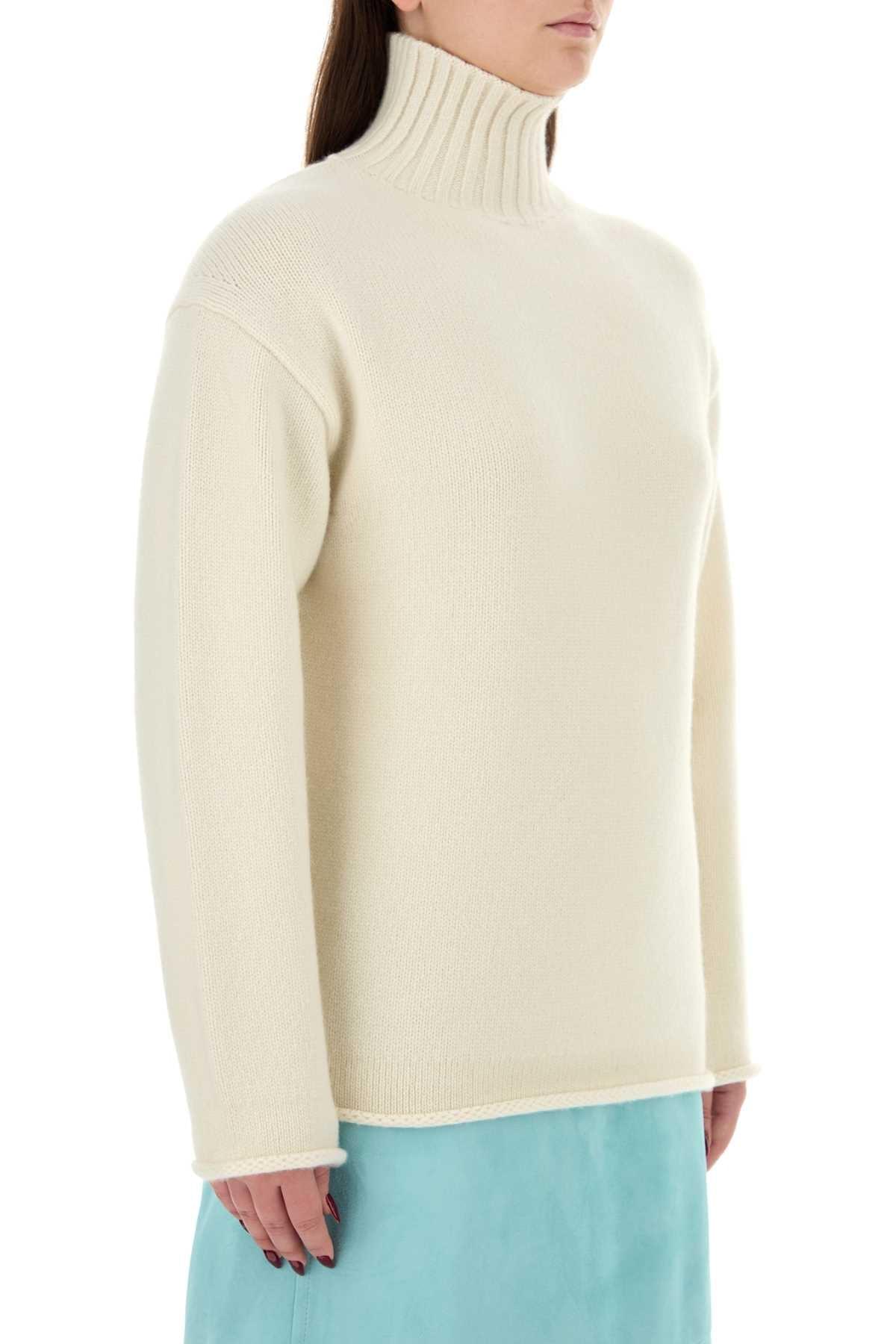 Bottega Veneta Women White Cashmere Sweater BOTTEGA VENETA