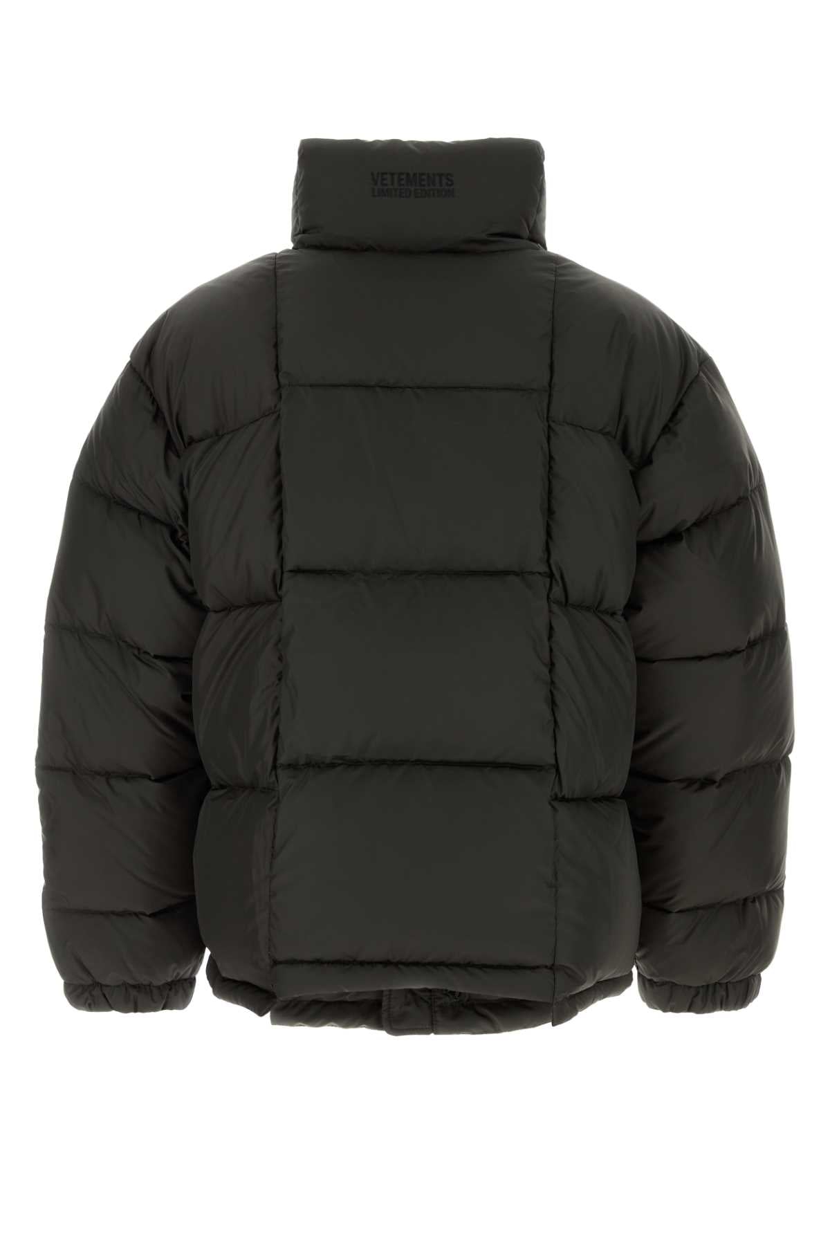 Vetements Men Dark Brown Polyester Down Jacket VETEMENTS