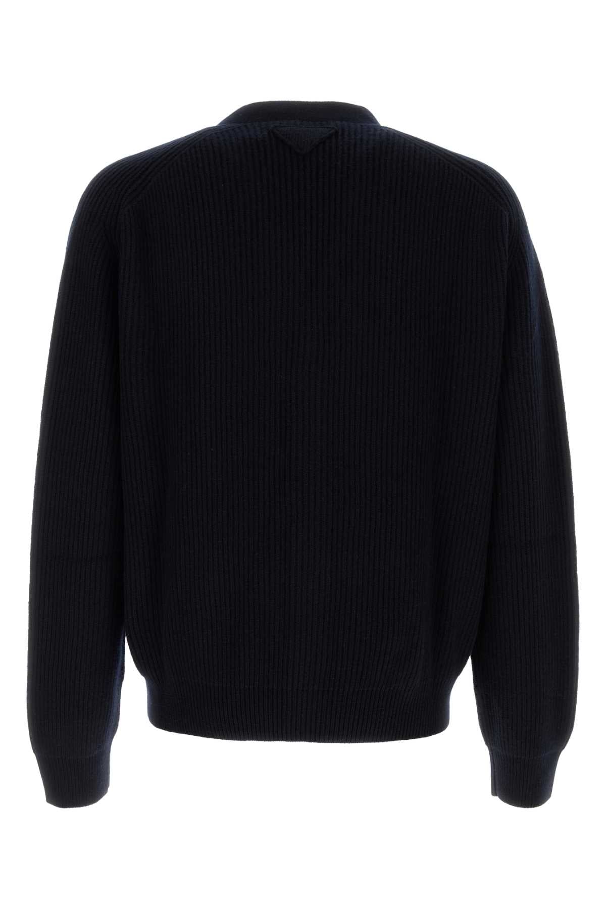 Prada Men Dark Blue Cashmere Cardigan PRADA