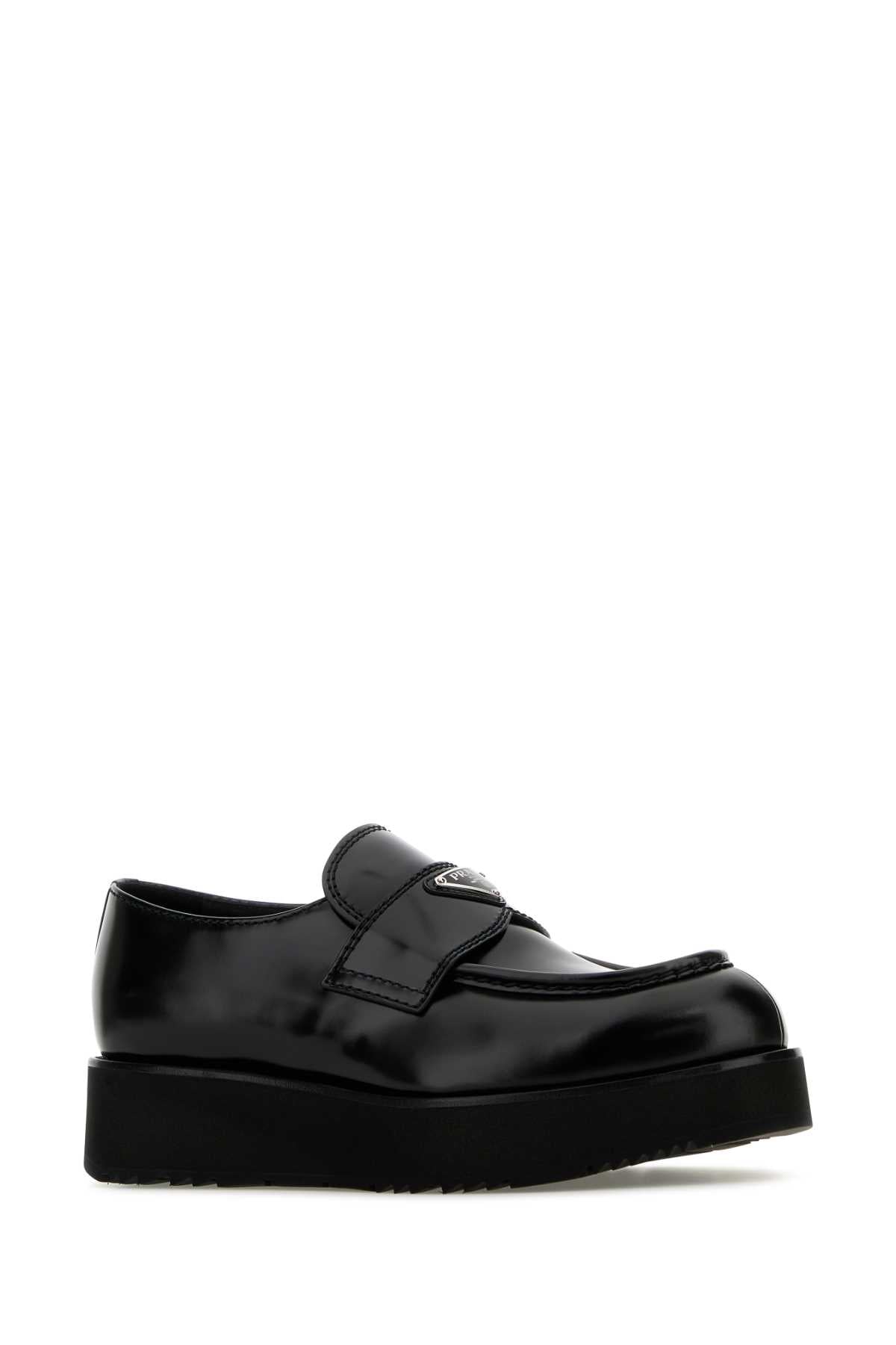 Prada Men Black Leather Loafers PRADA