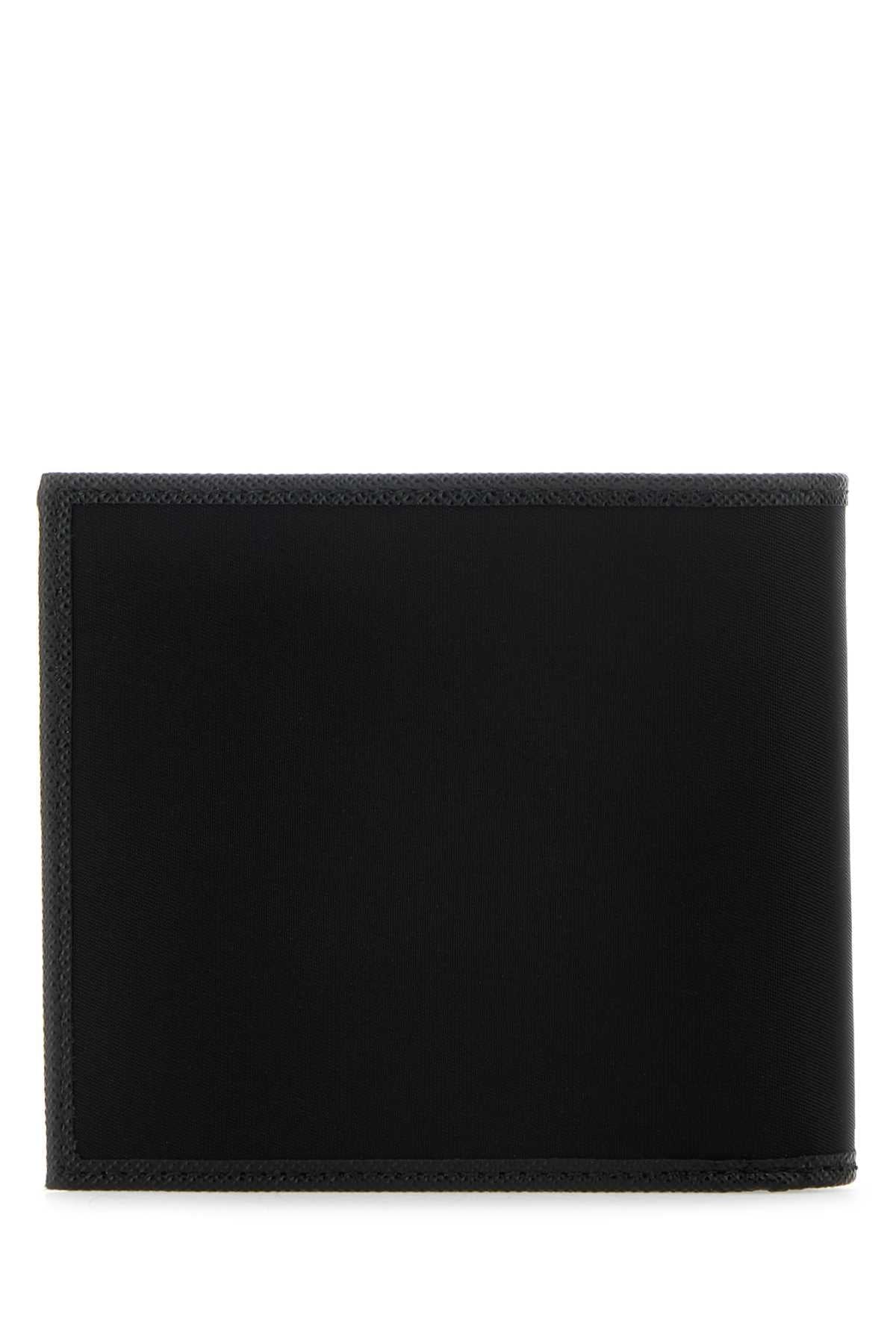 Prada Men Black Fabric And Leather Wallet PRADA
