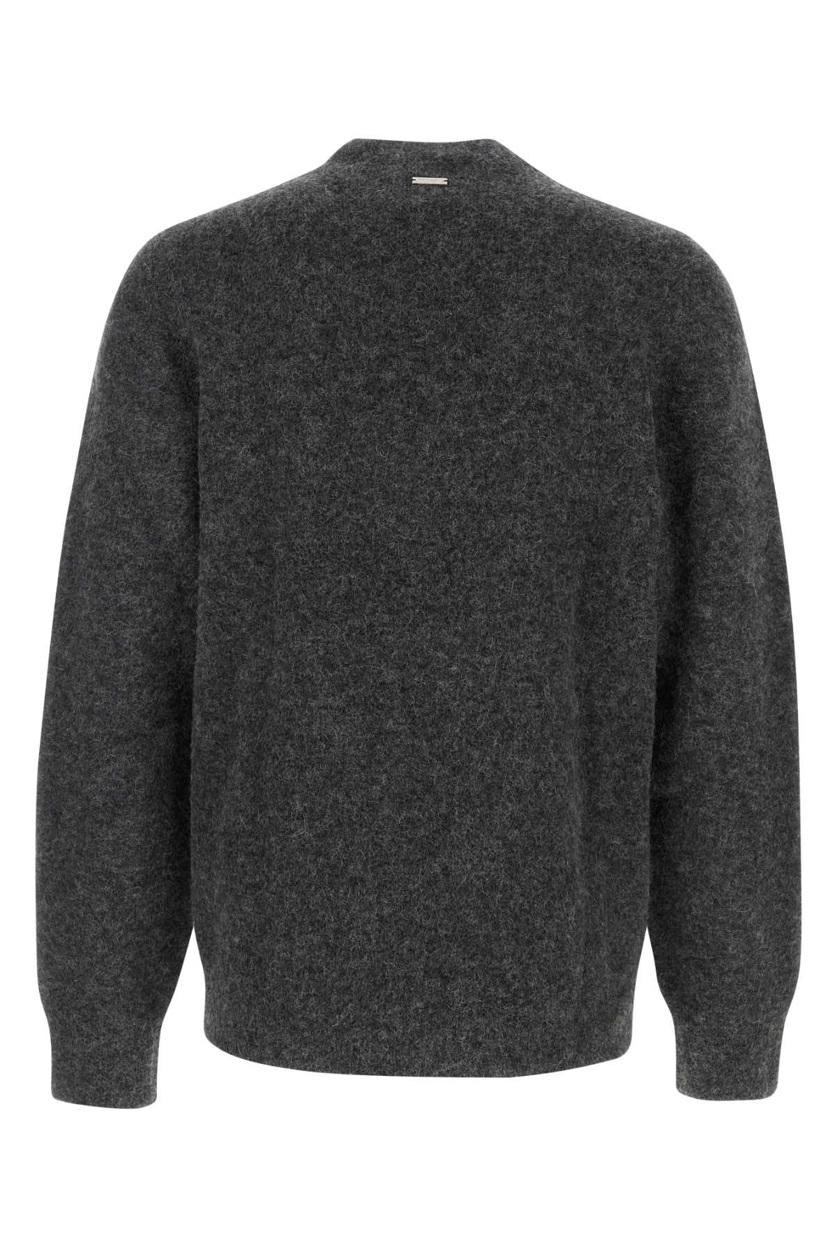 Salvatore Ferragamo Men Charcoal Stretch Alpaca Blend Sweater FERRAGAMO