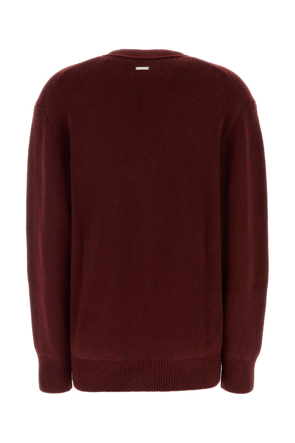 Salvatore Ferragamo Women Burgundy Cashmere Blend Cardigan FERRAGAMO