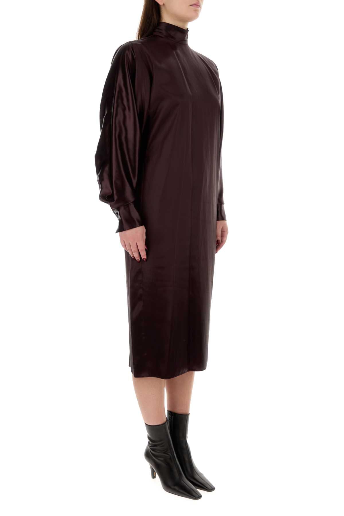 Salvatore Ferragamo Women Burgundy Satin Dress FERRAGAMO