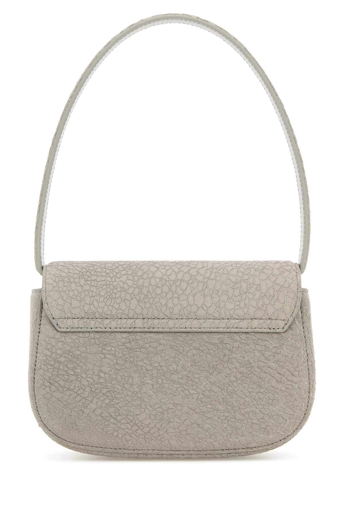 Diesel Women Light Grey Leather 1Dr Shoulder Bag DIESEL