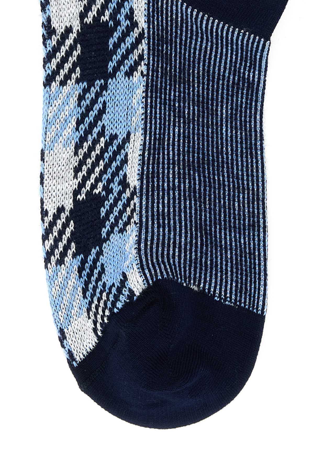 Prada Women Embroidered Stretch Cotton Socks PRADA