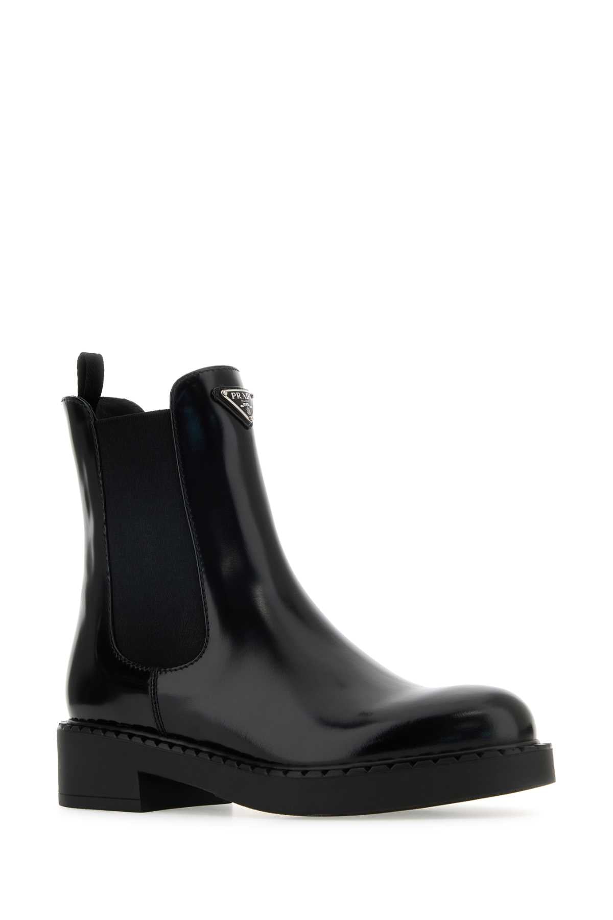 Prada Women Black Leather Ankle Boots PRADA