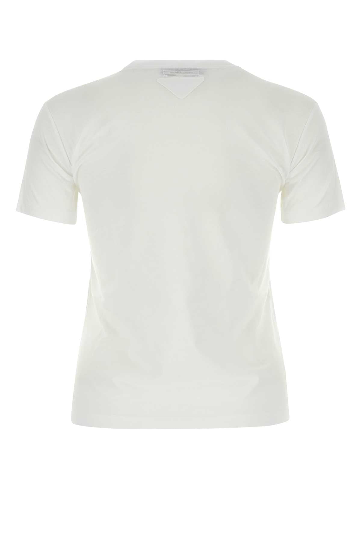Prada Women White Cotton T-Shirt Set PRADA