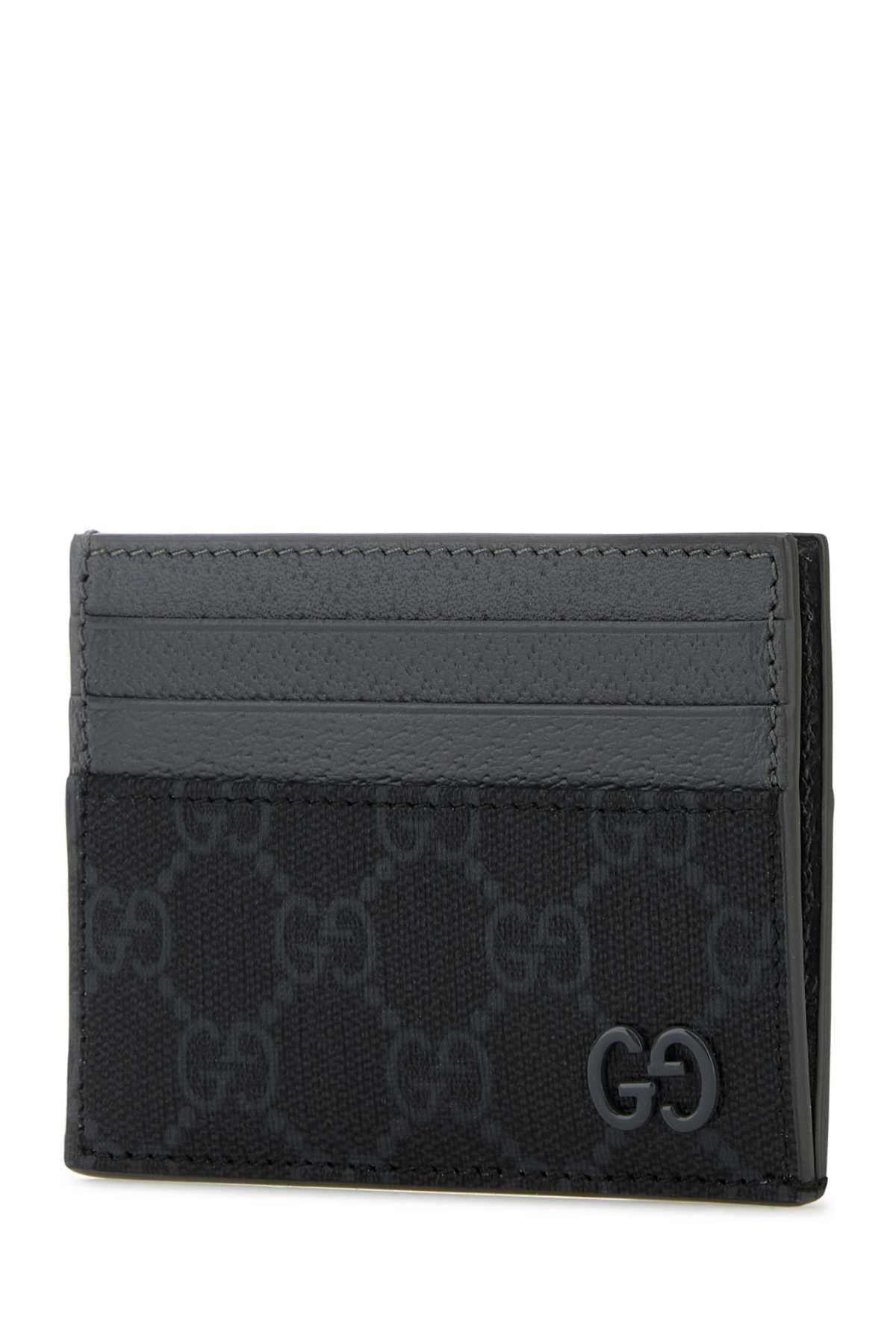Gucci Men Gg Fabric And Leather Card Holder GUCCI
