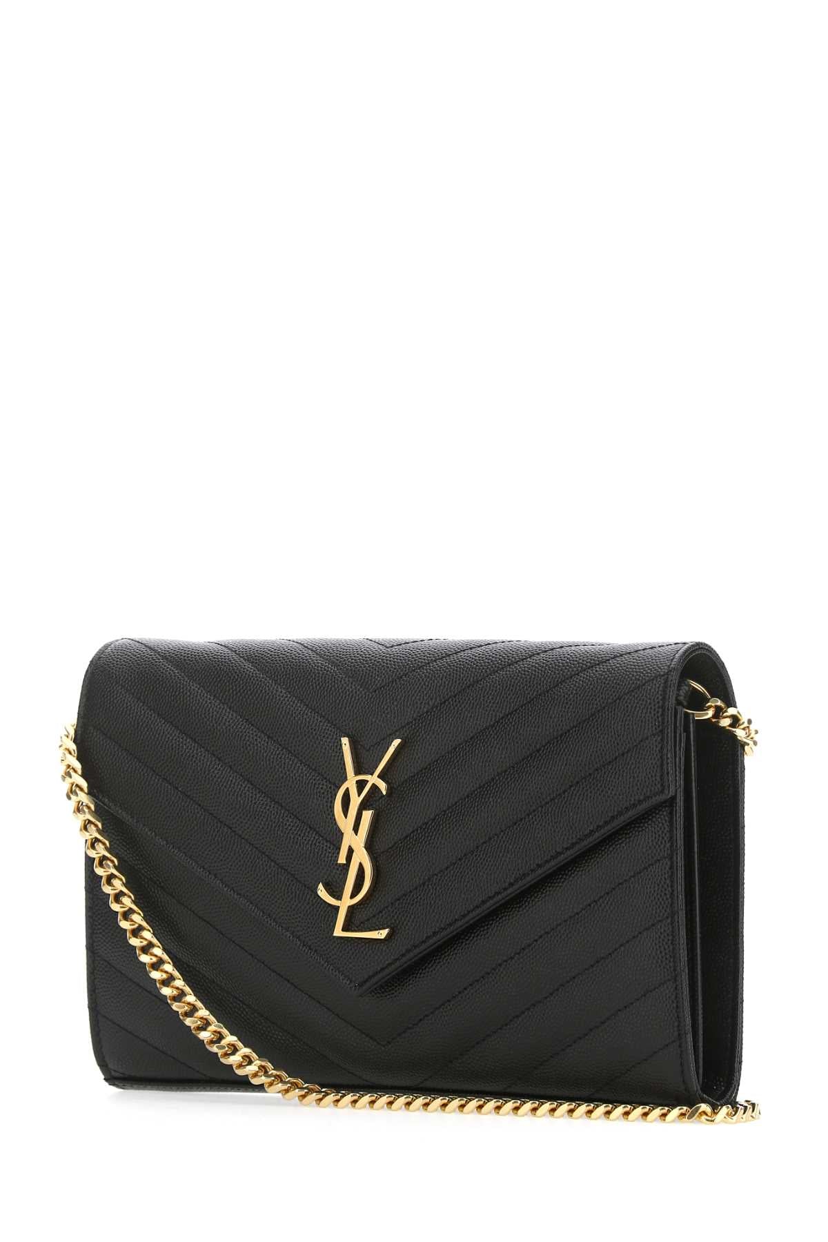 Saint Laurent Women Black Leather Clutch SAINT LAURENT