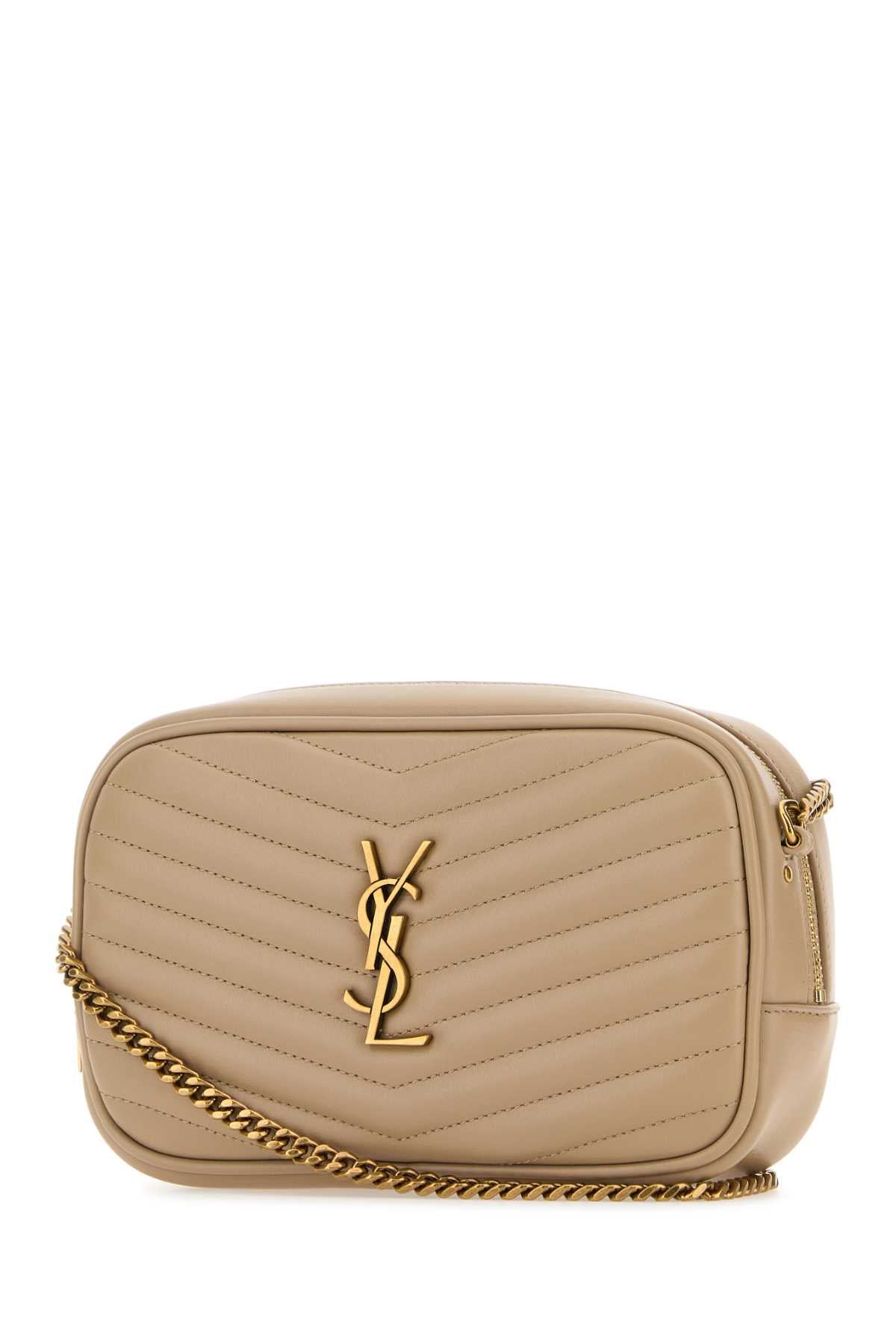Saint Laurent Women Cappuccino Leather Mini Lou Crossbody Bag SAINT LAURENT