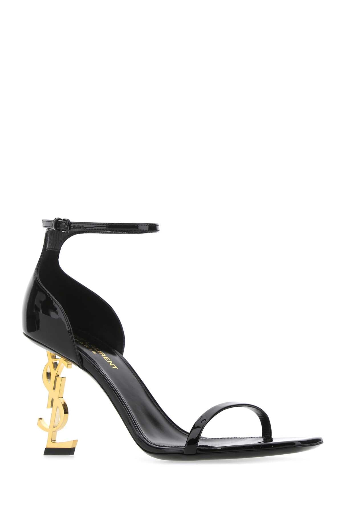Saint Laurent Women Black Leather Opyum 85 Sandals SAINT LAURENT