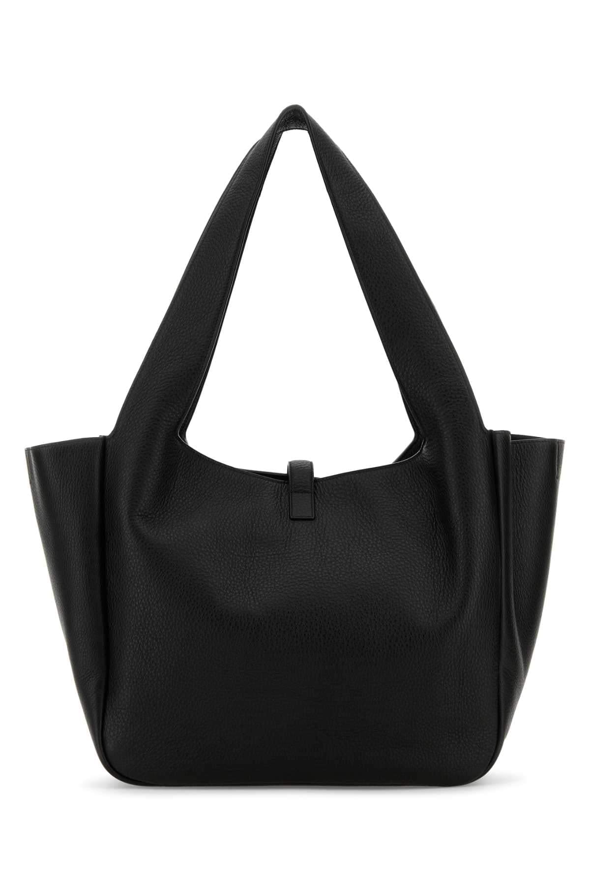 Saint Laurent Women Black Leather Le 5 Ã 7 Bea Shopping Bag SAINT LAURENT