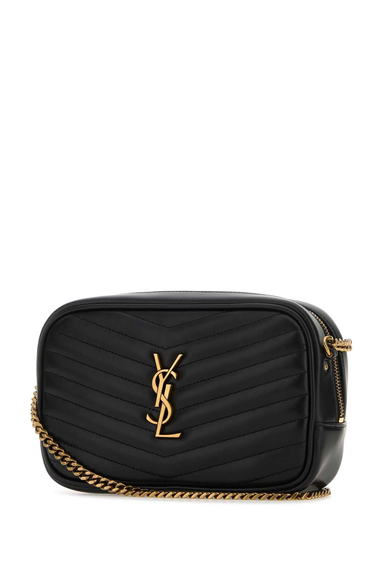 Saint Laurent Women Black Leather Mini Lou Crossbody Bag SAINT LAURENT
