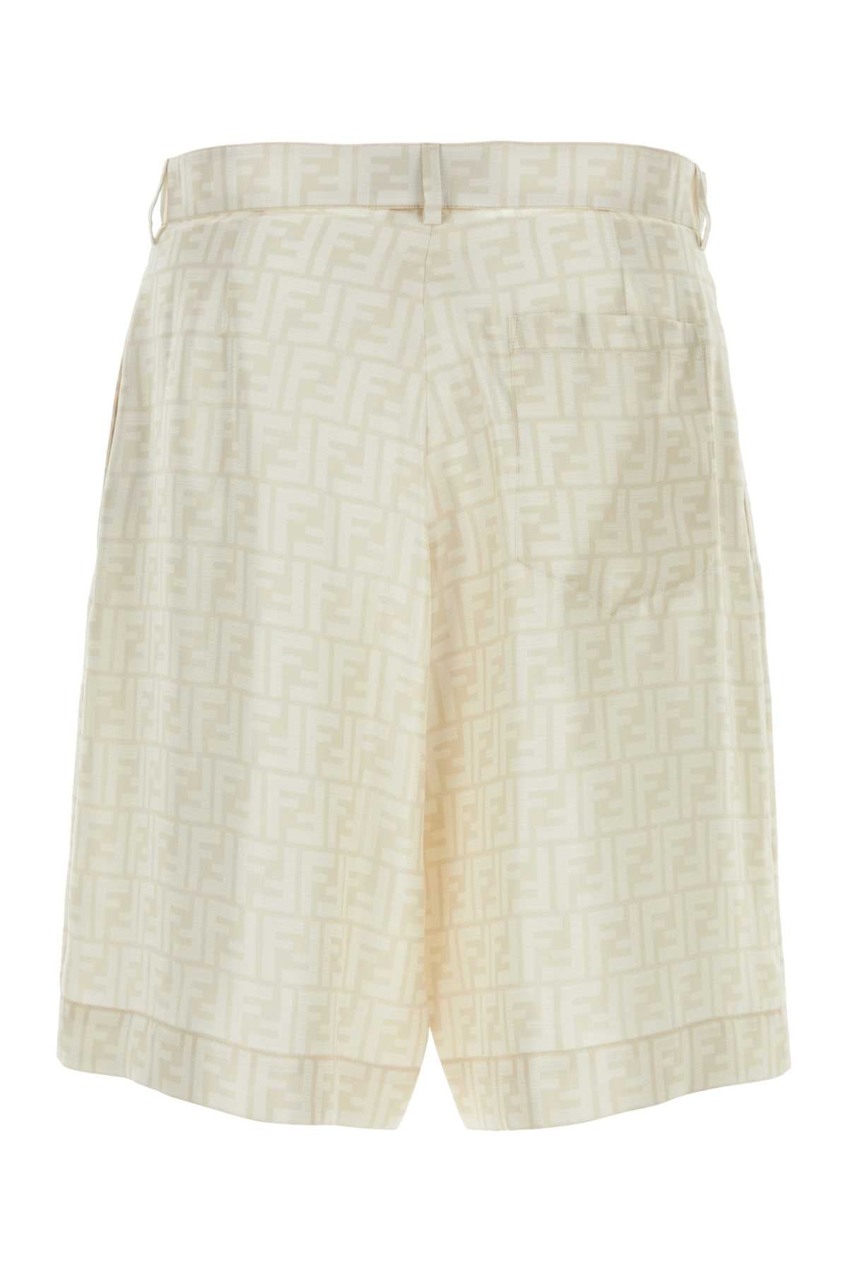 Fendi Men Embroidered Silk Bermuda Shorts FENDI