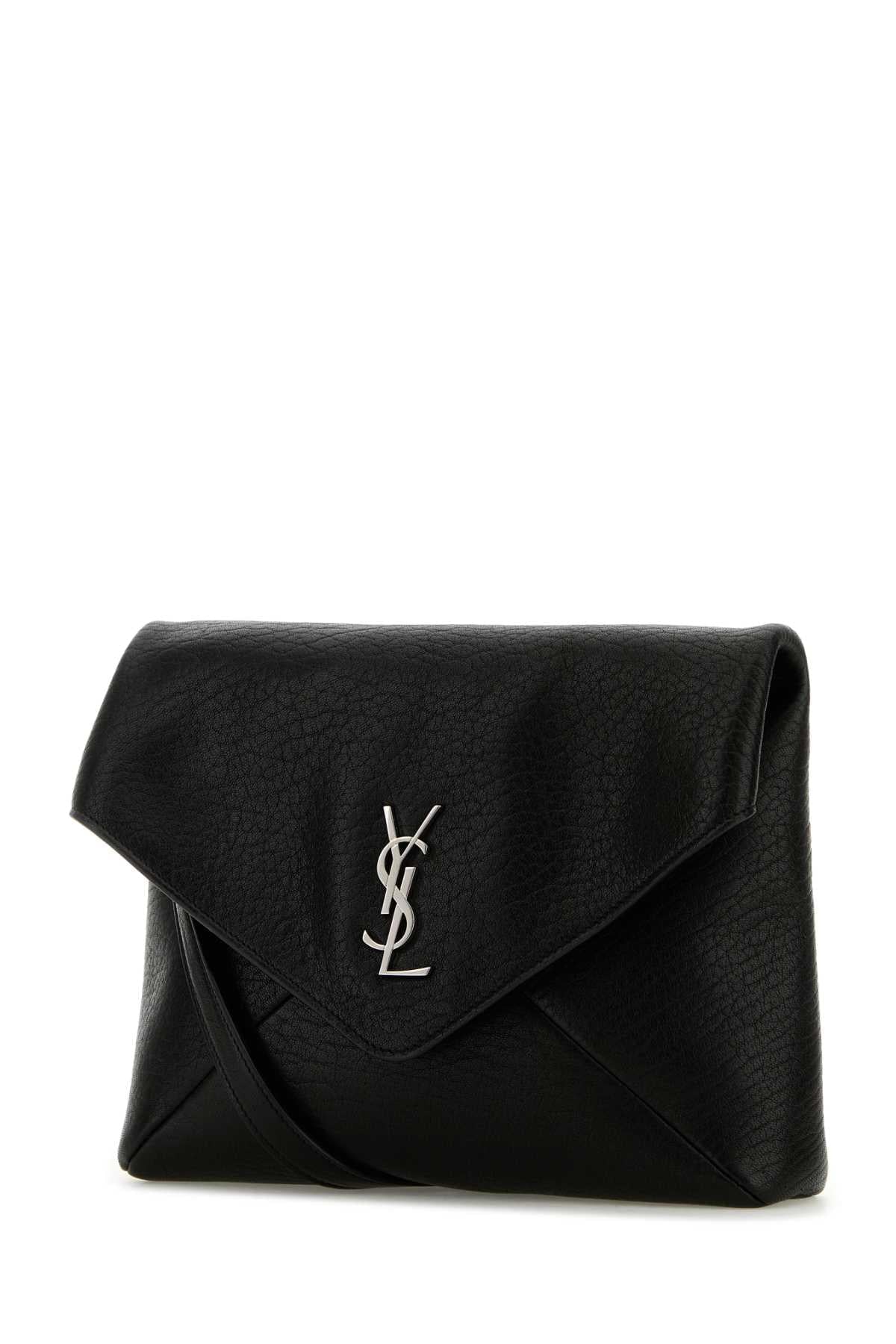 Saint Laurent Men Black Leather Cassandra Clutch SAINT LAURENT