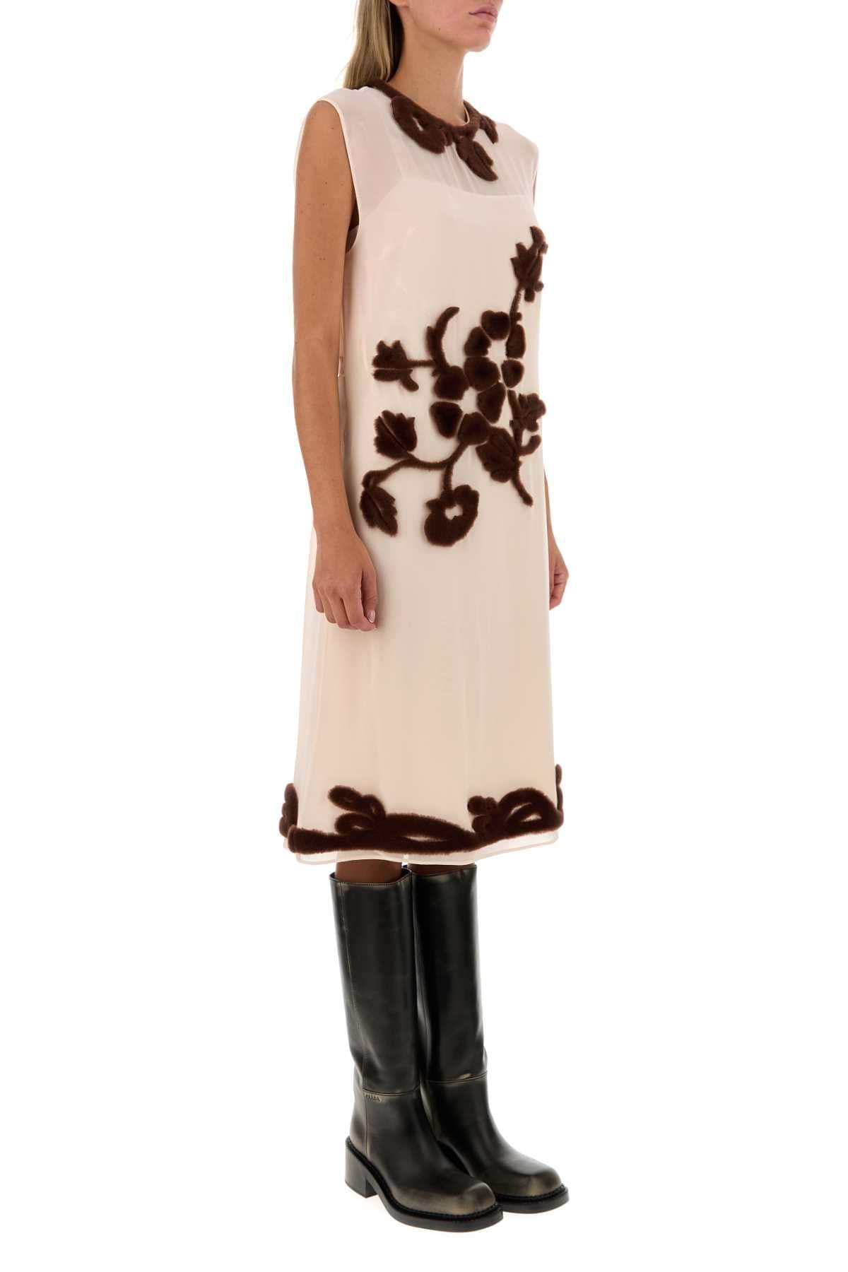 Prada Women Light Pink Georgette Dress PRADA