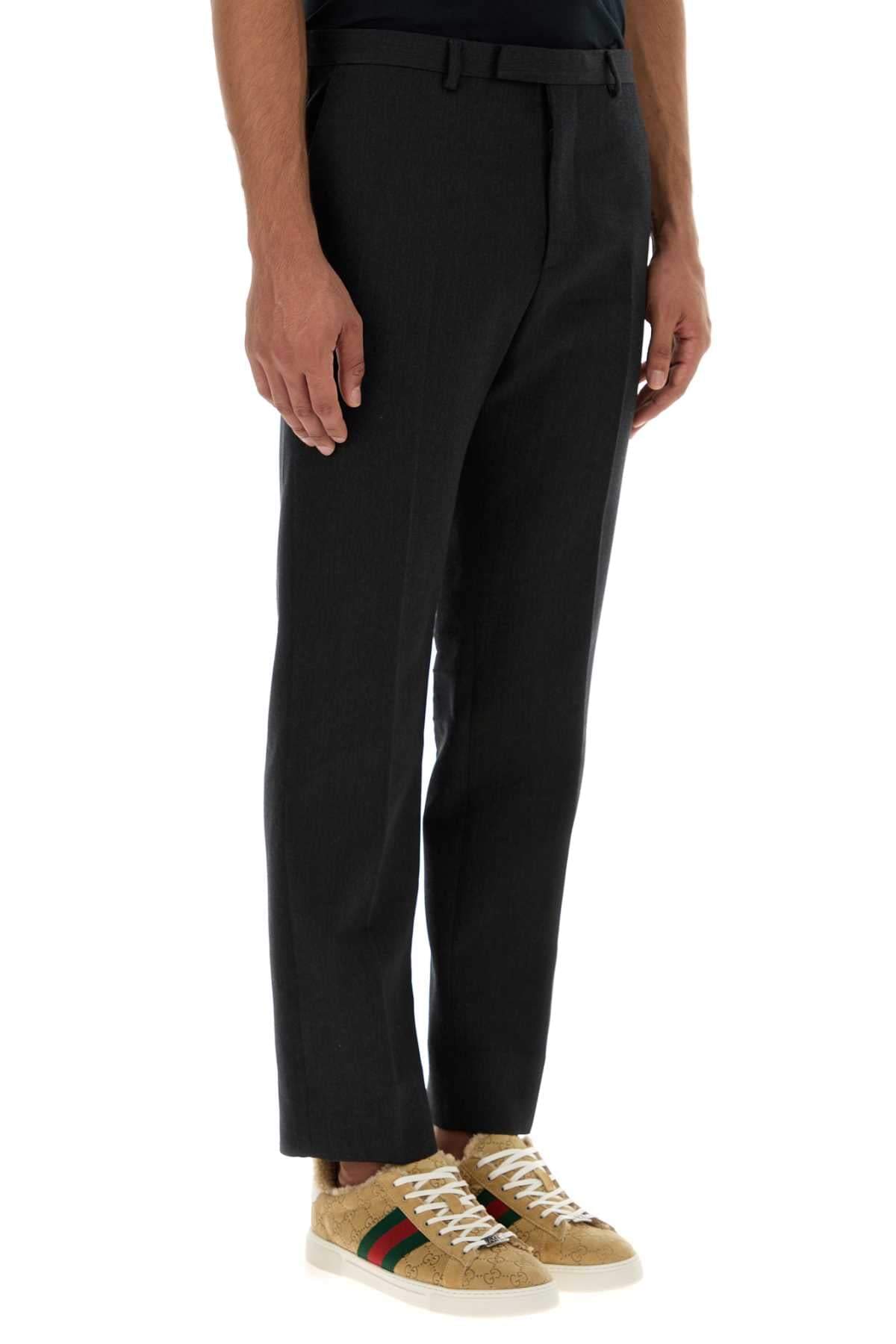 Gucci Men Charcoal Wool Pant GUCCI