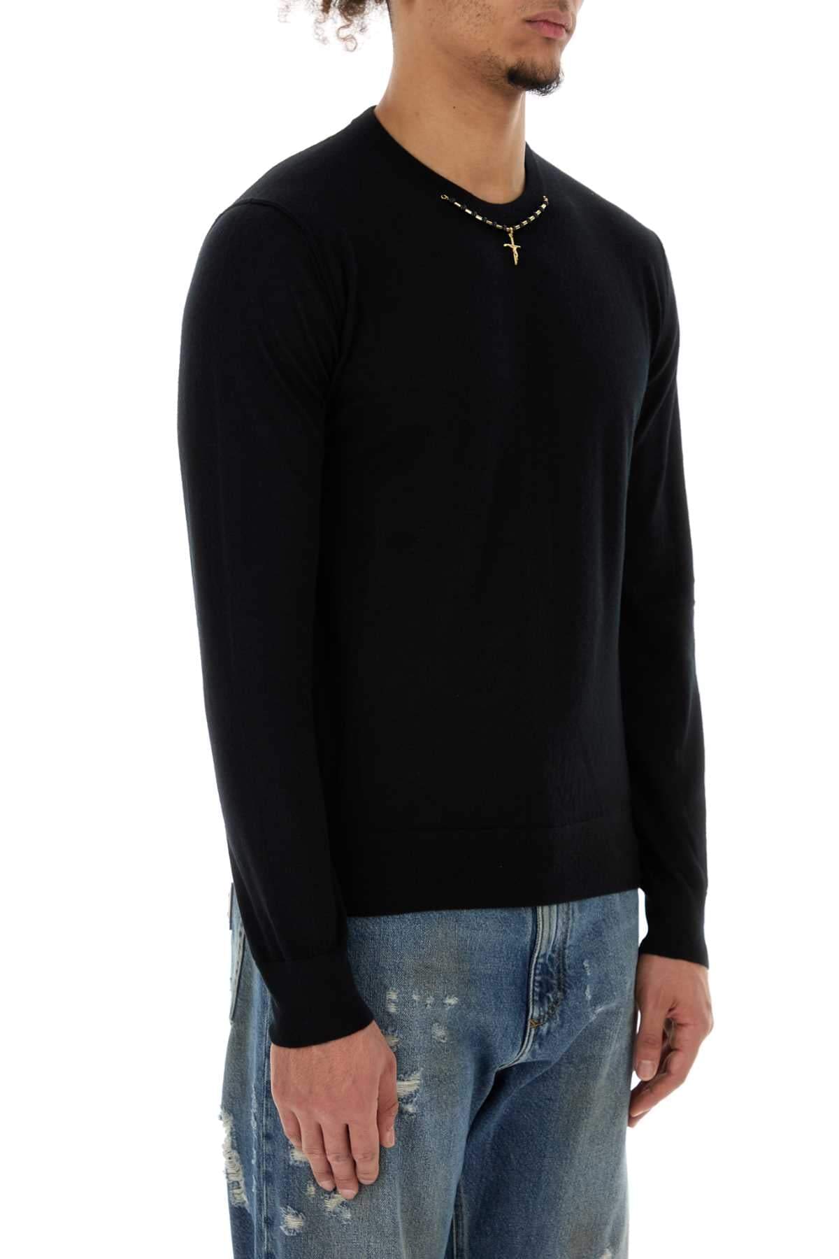 Dolce & Gabbana Men Black Cashmere Sweater DOLCE & GABBANA