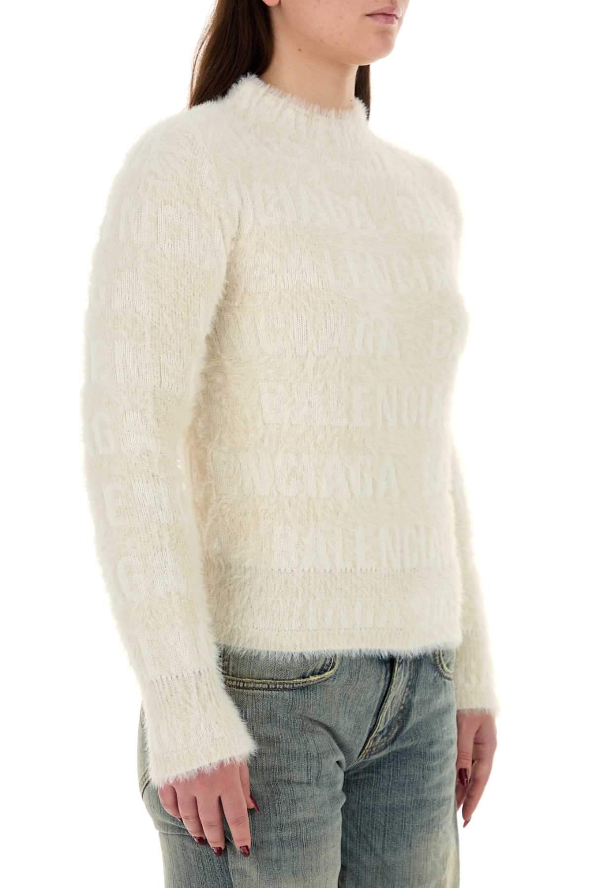 Balenciaga Women Ivory Wool Blend Sweater BALENCIAGA