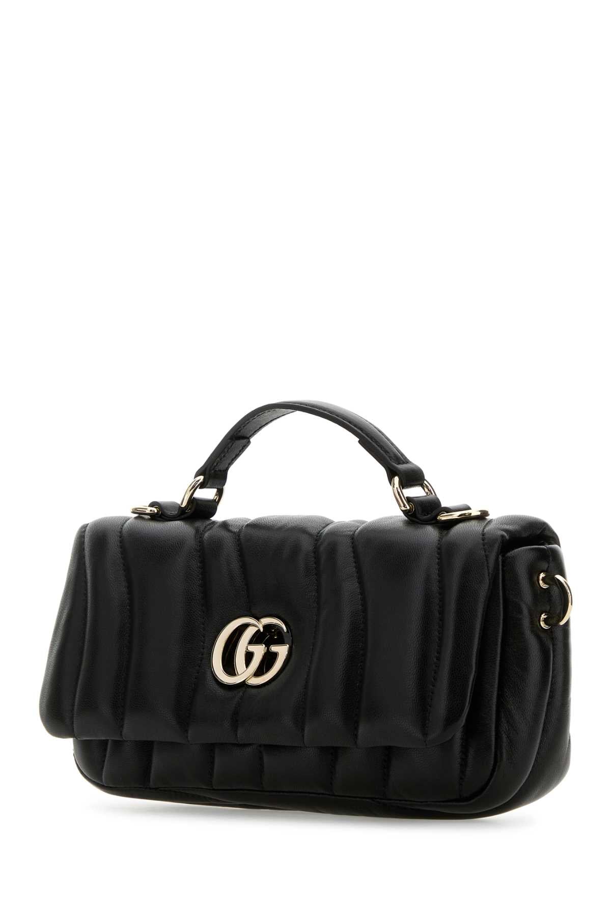 Gucci Women Black Leather Gg Milano Handbag GUCCI