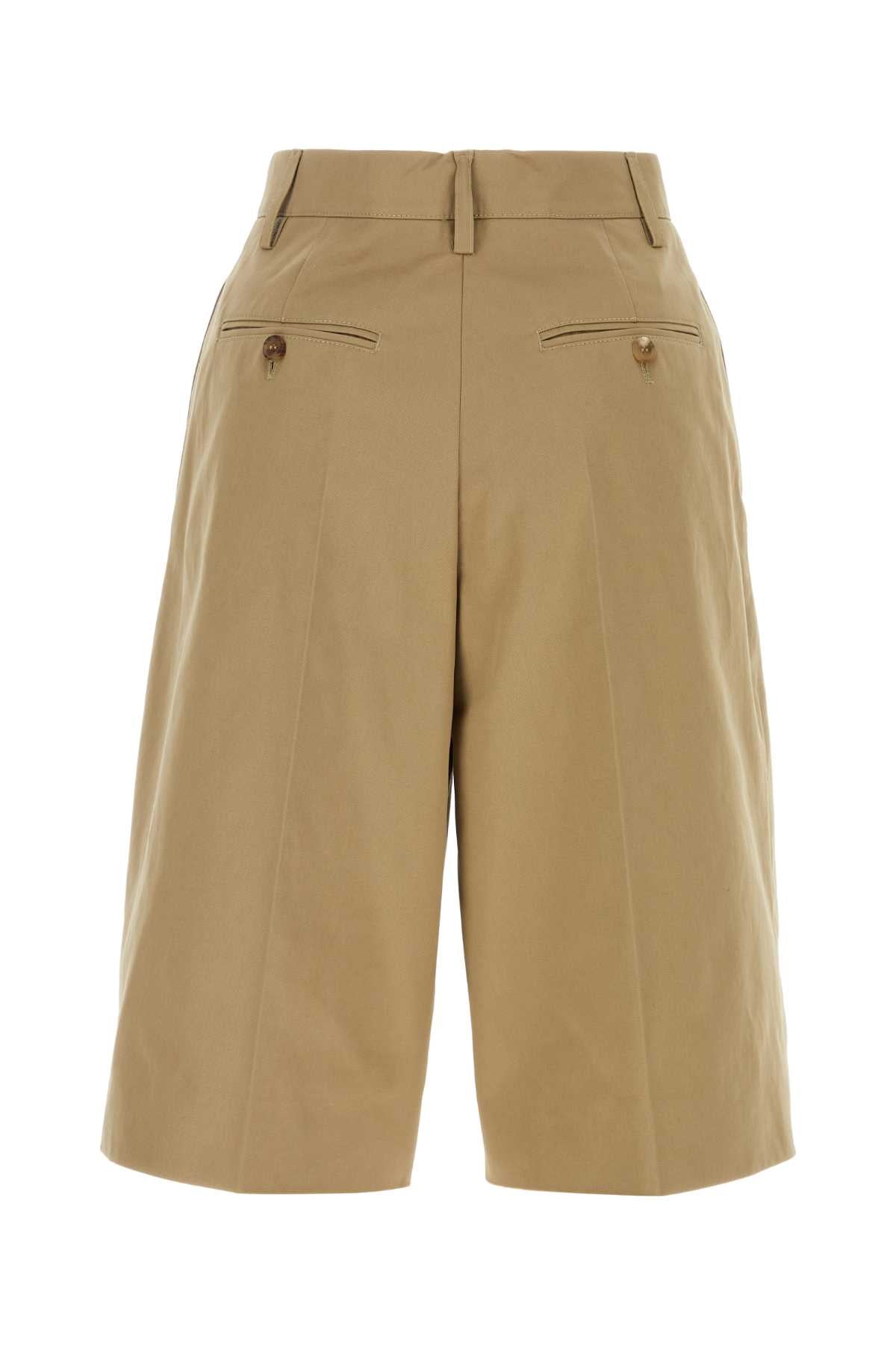 Prada Women Beige Cotton Bermuda Shorts PRADA